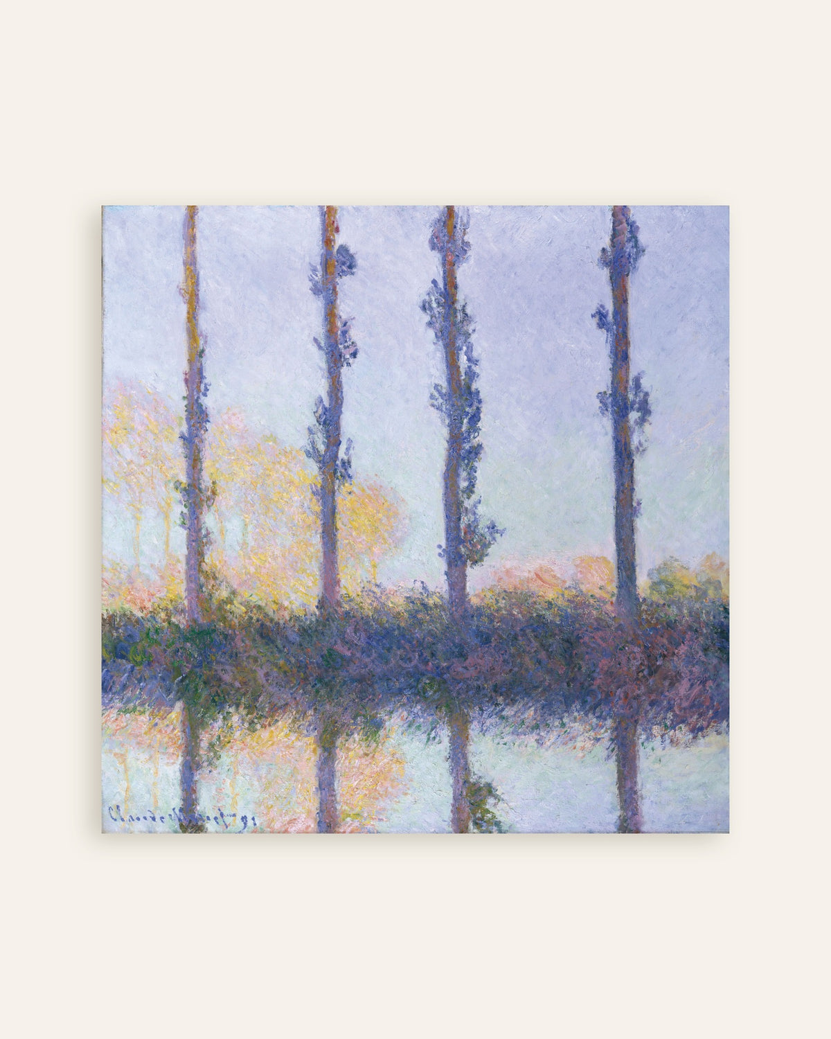 Póster Los cuatro árboles (1891), de Claude Monet, miniatura