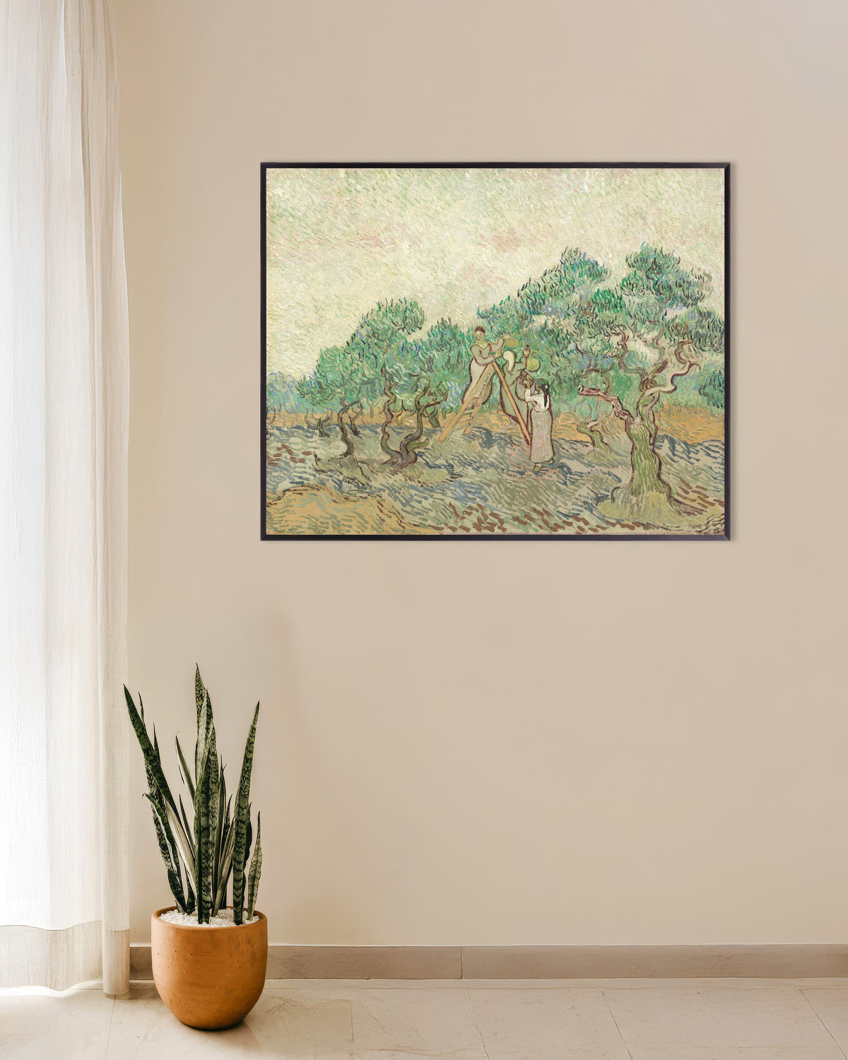 Póster de El olivar (1889), de Vincent van Gogh, con marco metálico