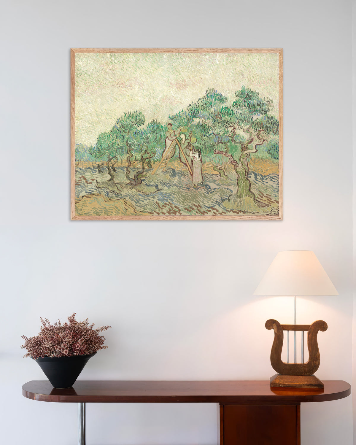 Póster de El olivar (1889), de Vincent van Gogh, con marco de madera natural
