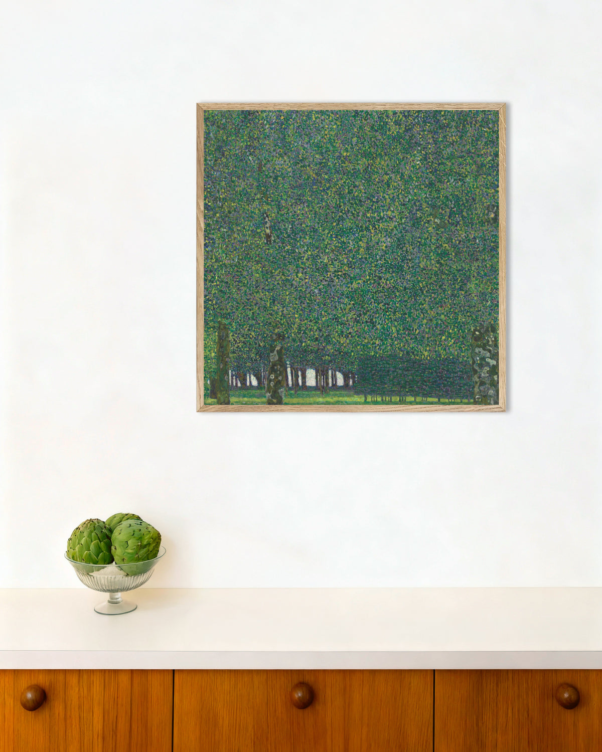 Póster El parque (hacia 1910–1911), de Gustav Klimt, con marco de madera natural