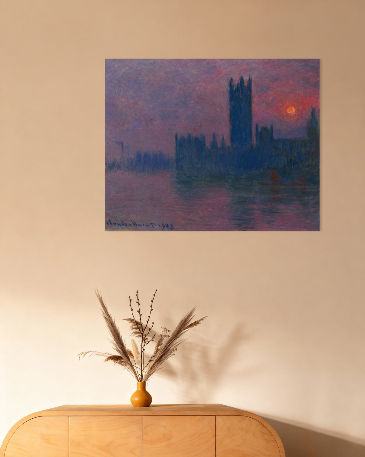 Póster El Parlamento, puesta de sol (1900–1903), de Claude Monet