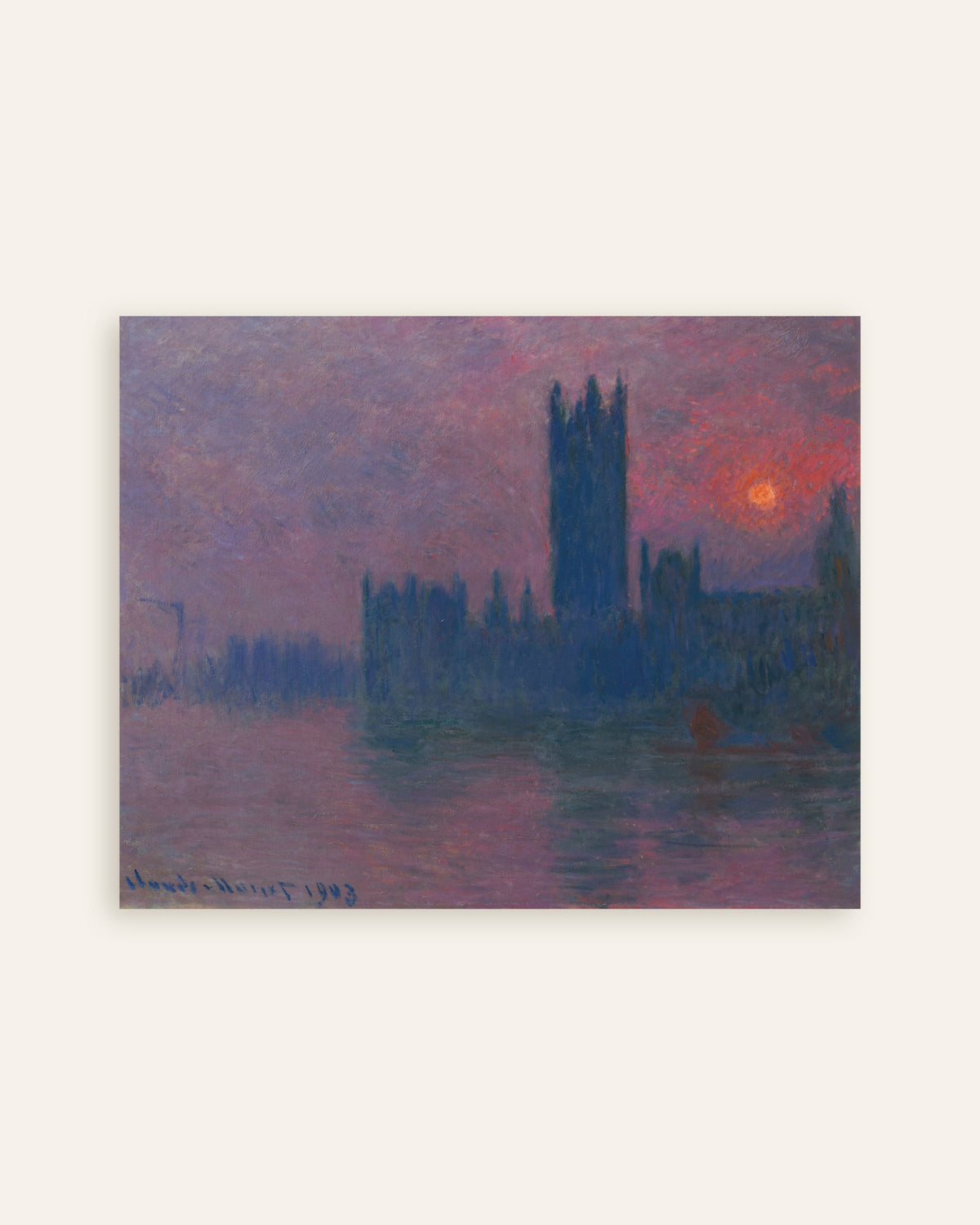 Póster El Parlamento, puesta de sol (1900–1903), de Claude Monet, miniatura