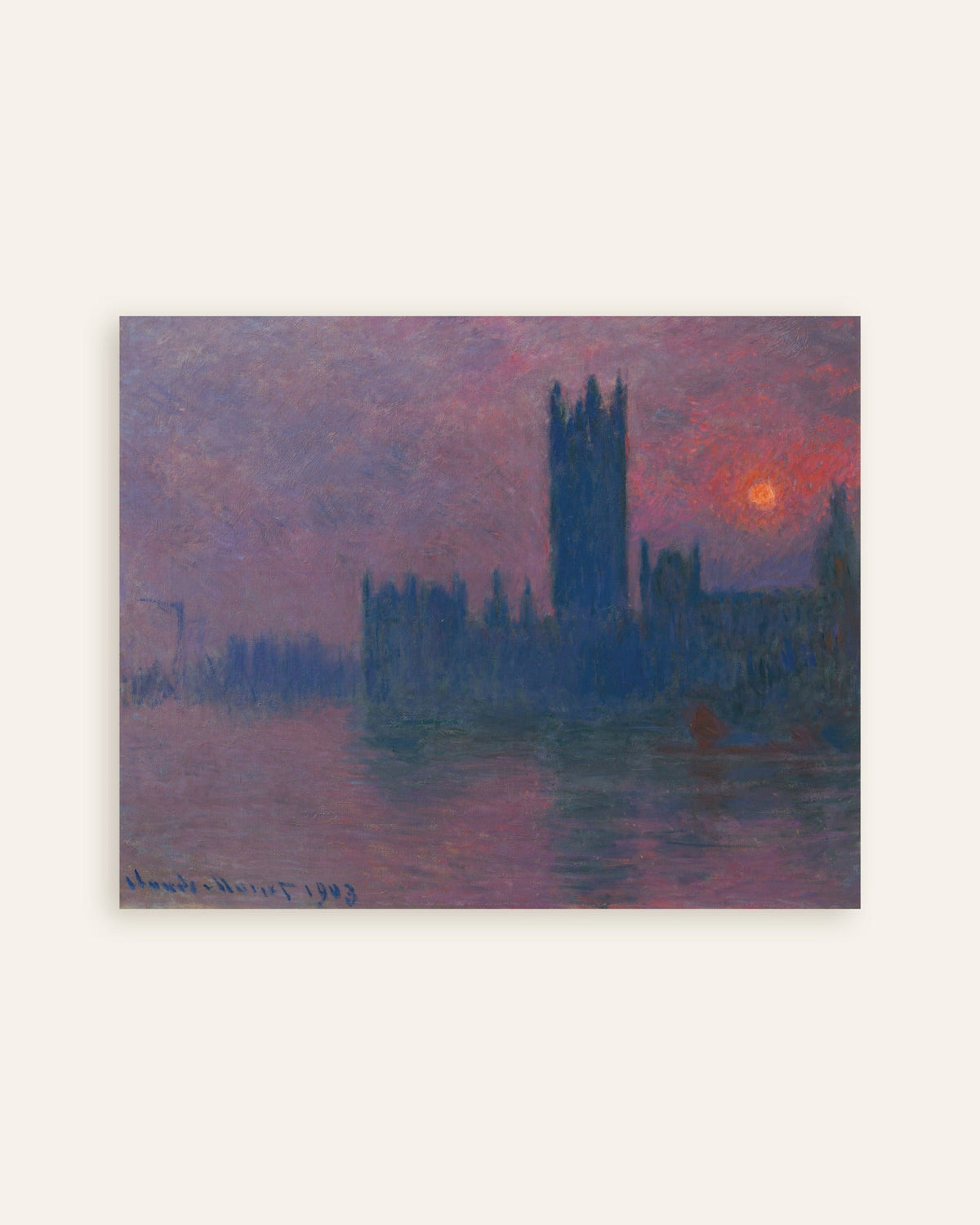 Póster El Parlamento, puesta de sol (1900–1903), de Claude Monet, miniatura