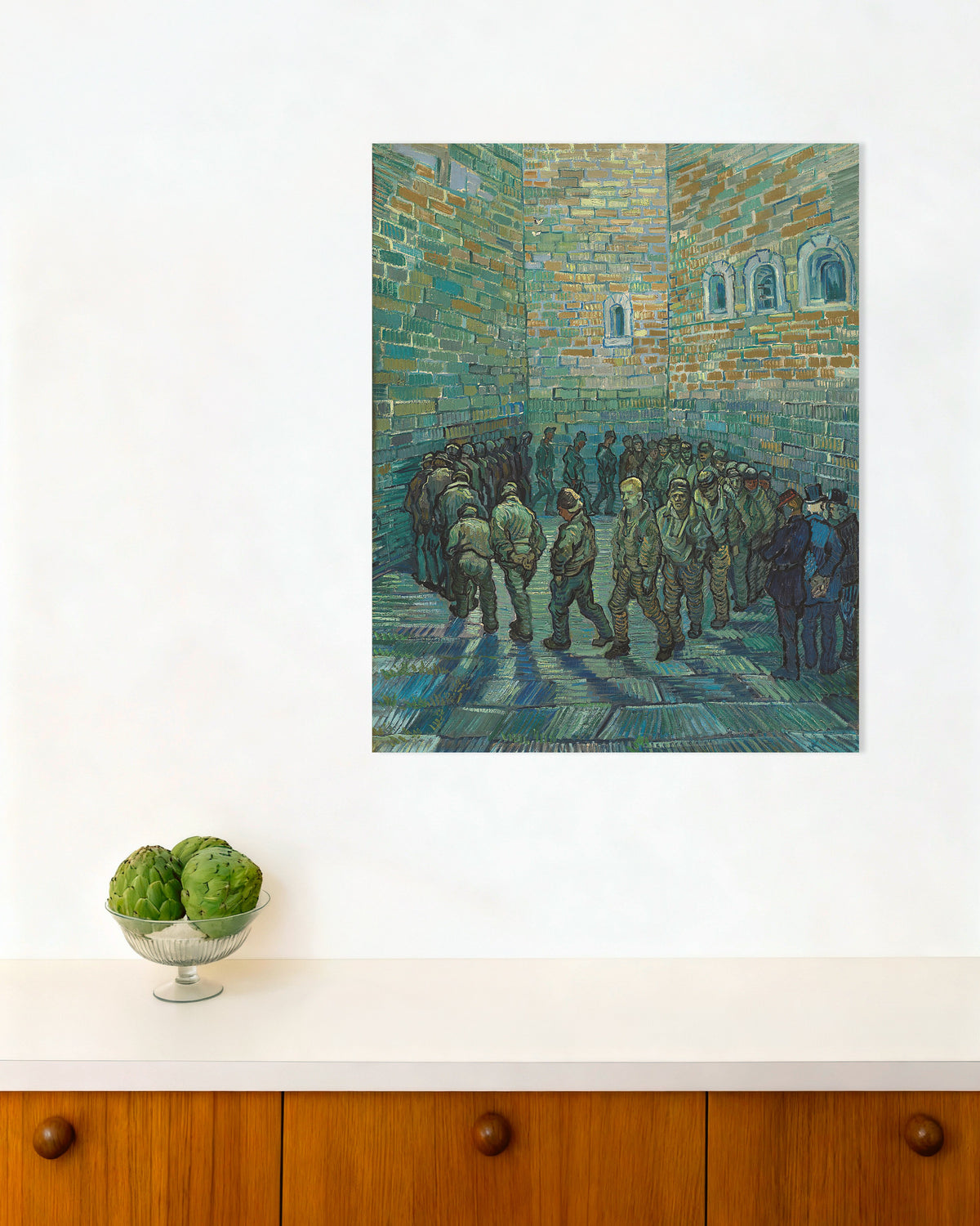 Póster de El patio de la prisión, según Doré (1890), de Vincent van Gogh