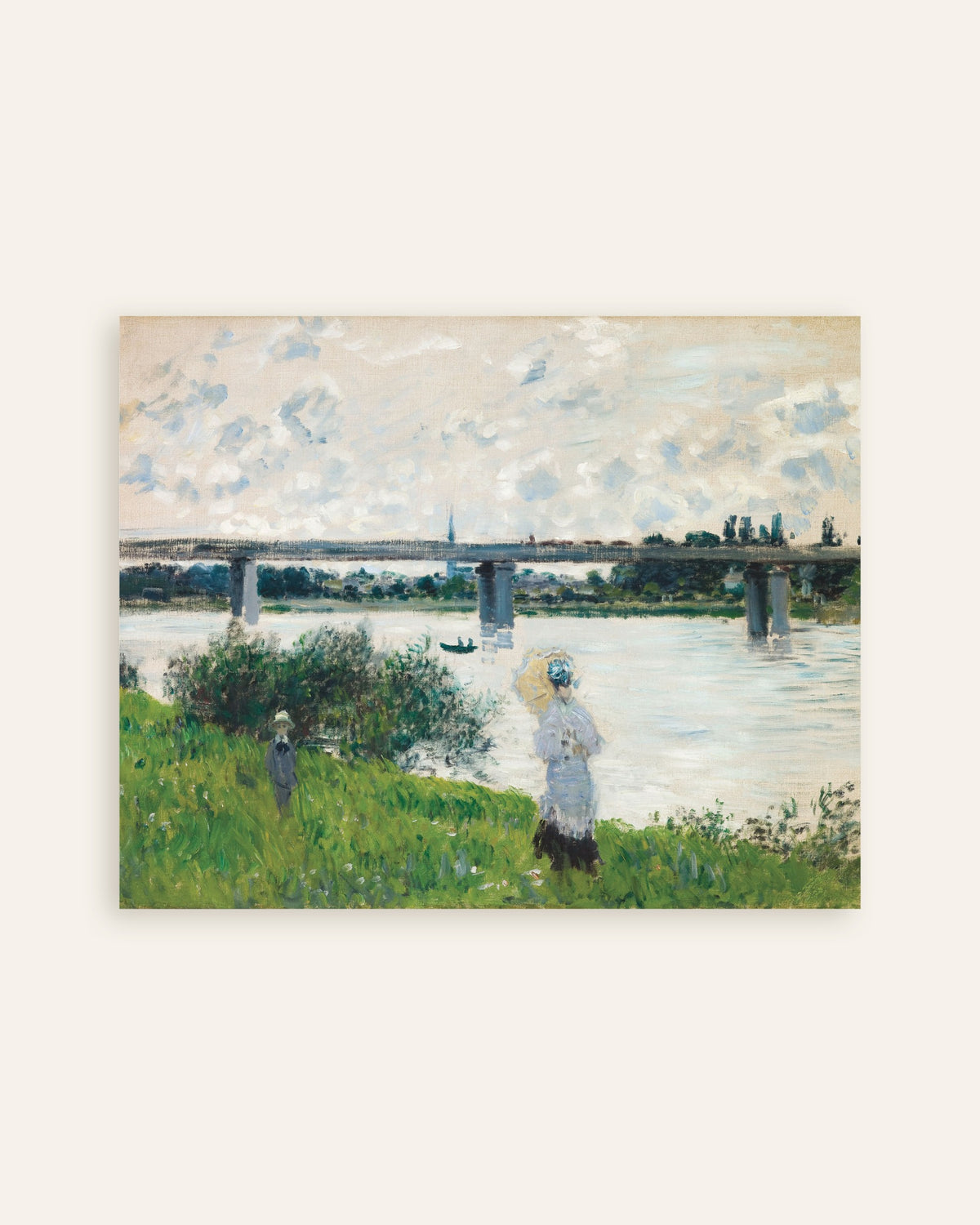 Póster El paseo con el puente del ferrocarril, Argenteuil (1874), de Claude Monet, miniatura