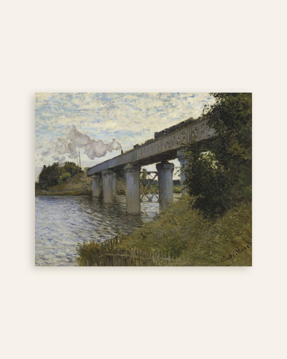 Póster El puente del ferrocarril en Argenteuil (1873–1874), de Claude Monet, miniatura