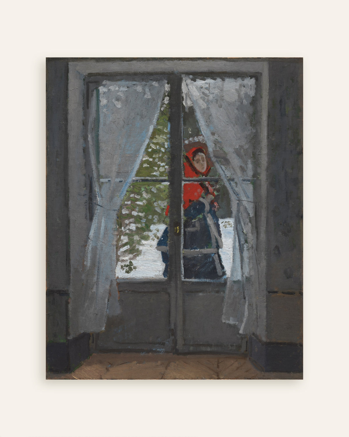 Póster El pañuelo rojo (hacia 1868–1873), de Claude Monet, miniatura