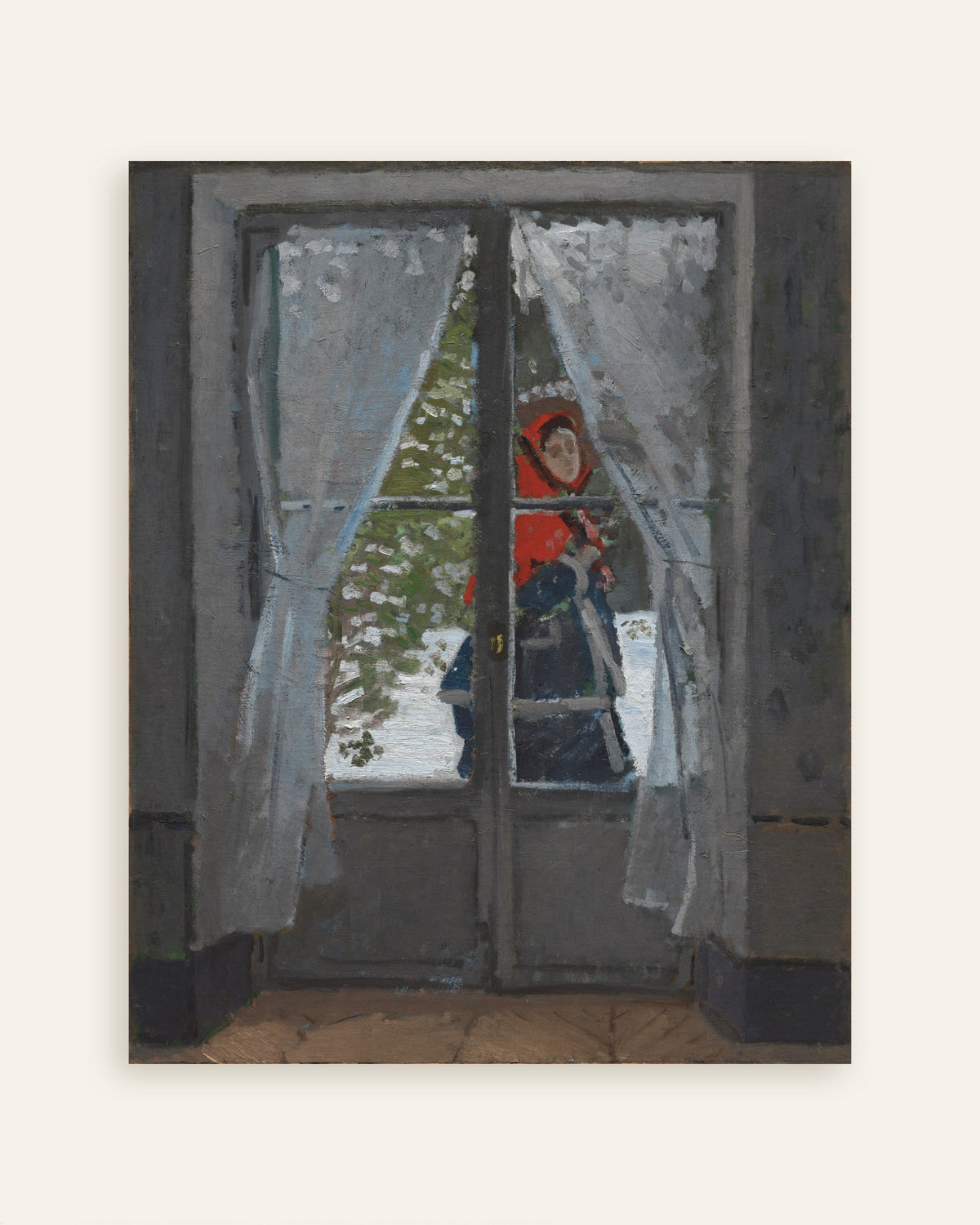 Póster El pañuelo rojo (hacia 1868–1873), de Claude Monet, miniatura