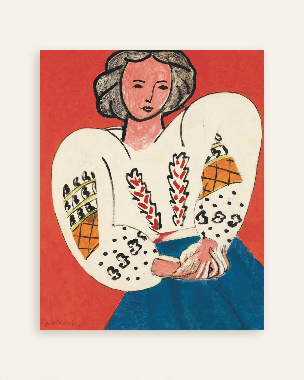 Póster de La blusa rumana (1940), de Henri Matisse, en miniatura