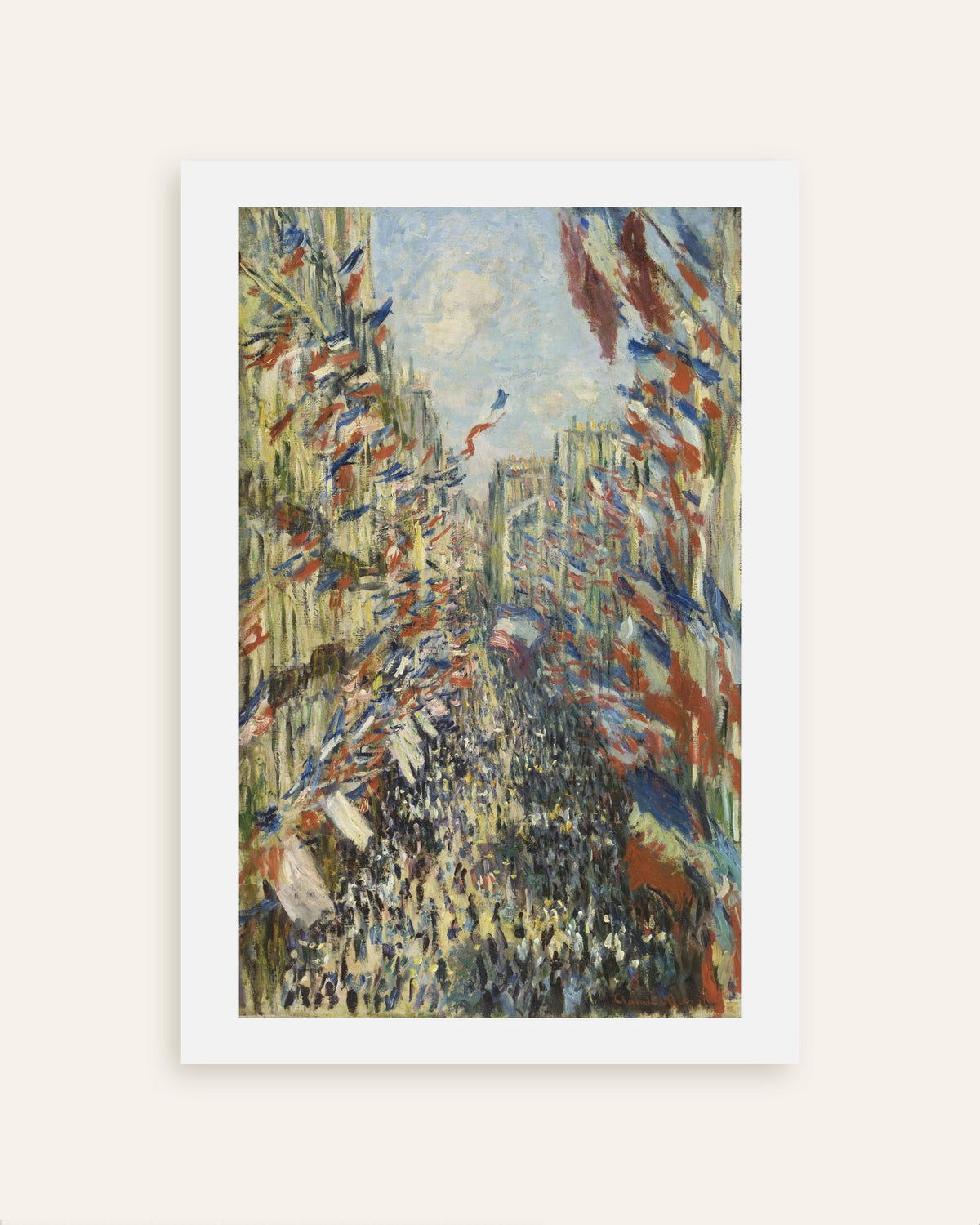 Póster La calle Montorgueil en París, fiesta del 30 de junio de 1878, de Claude Monet, miniatura