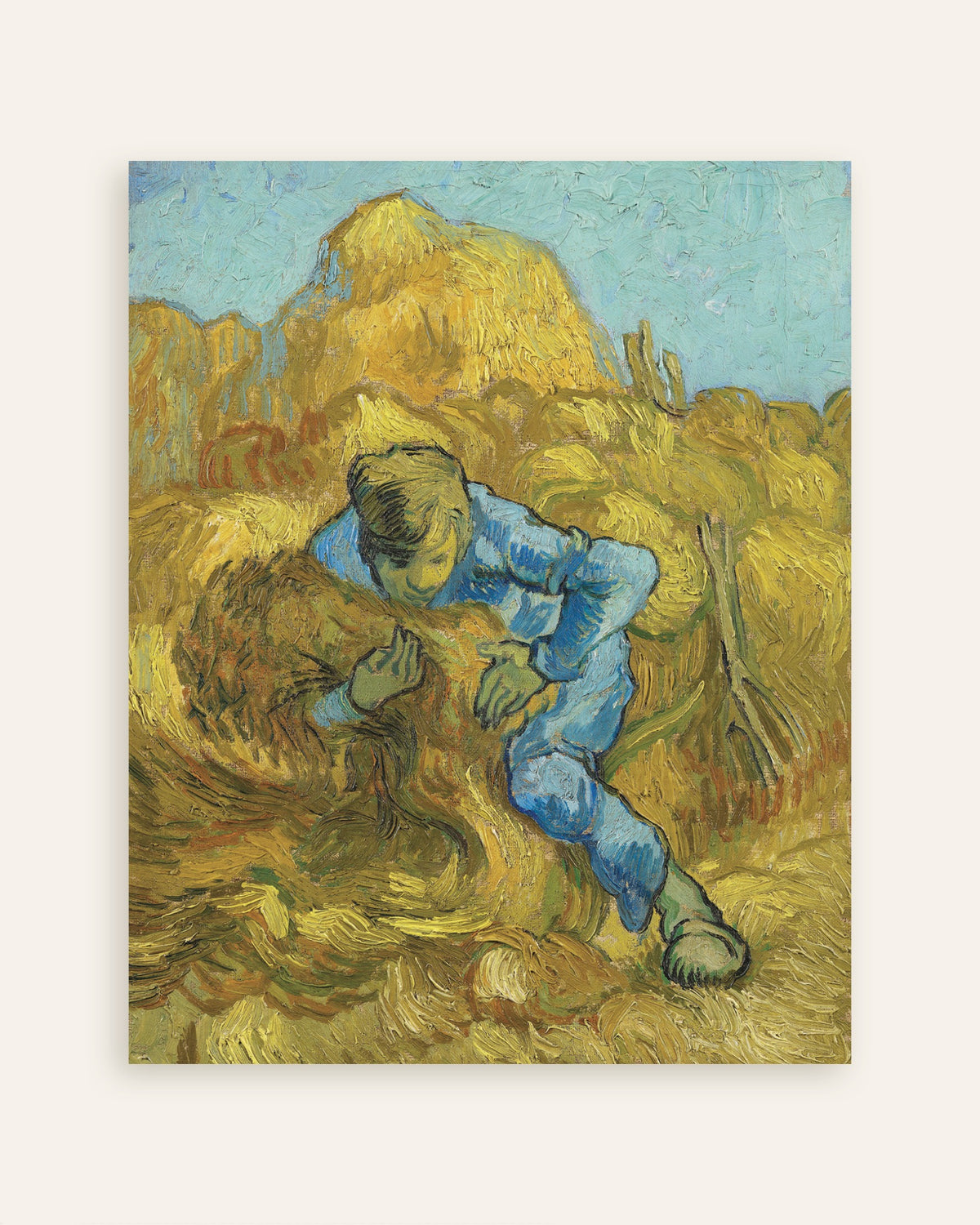 Póster de El atador de gavillas, según Millet (1889), de Vincent van Gogh, en miniatura