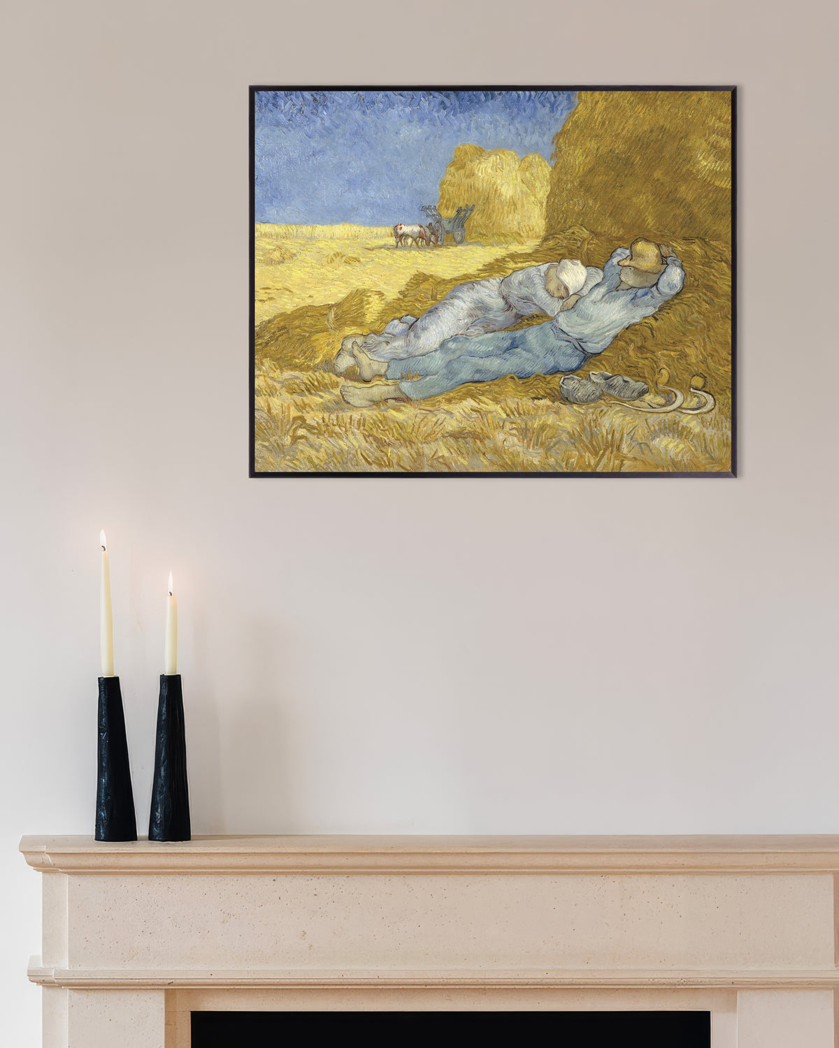 Póster de La siesta, según Millet (1890), de Vincent van Gogh, con marco metálico