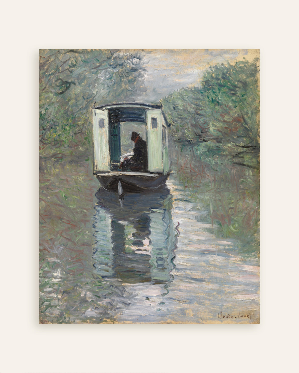Póster El barco taller (1876), de Claude Monet, miniatura