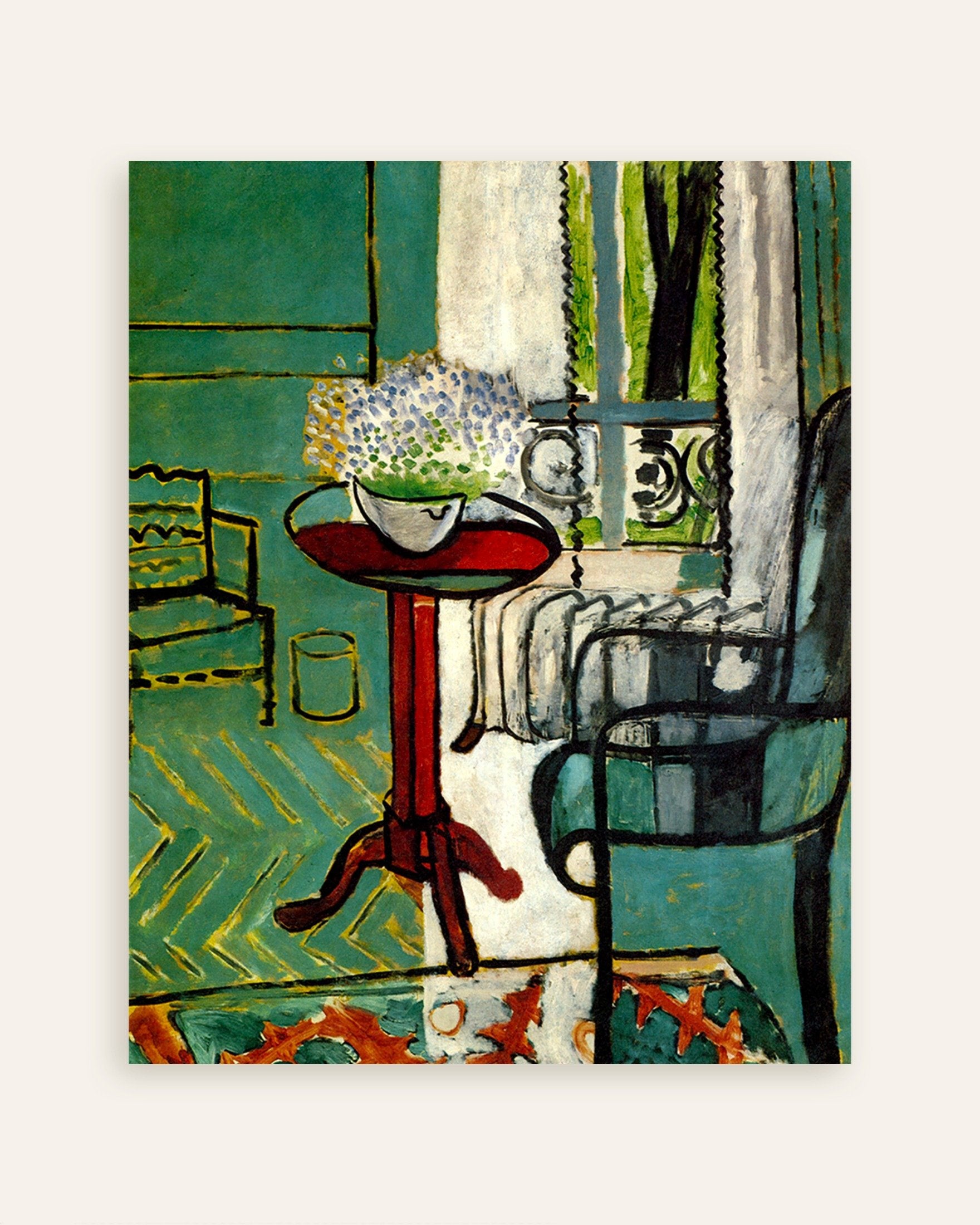 Poster of The window (Interior with forget-me-nots) by Henri Matisse, thumbnail