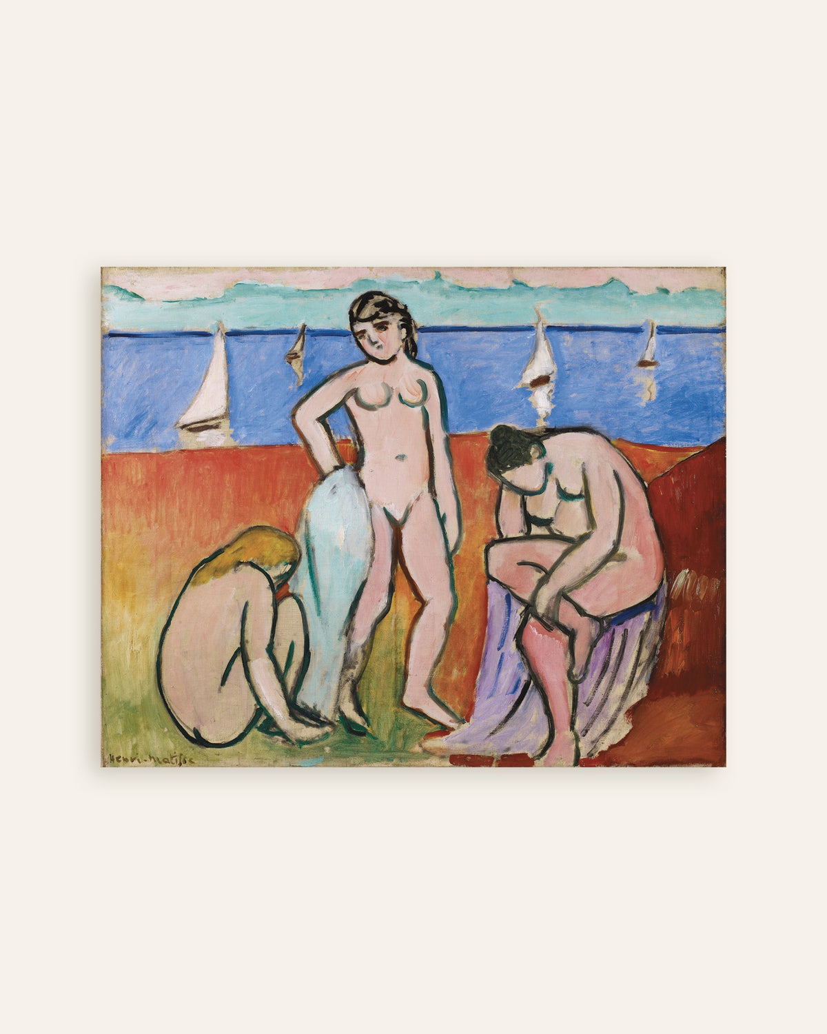 Póster de Tres bañistas (1907), de Henri Matisse, en miniatura