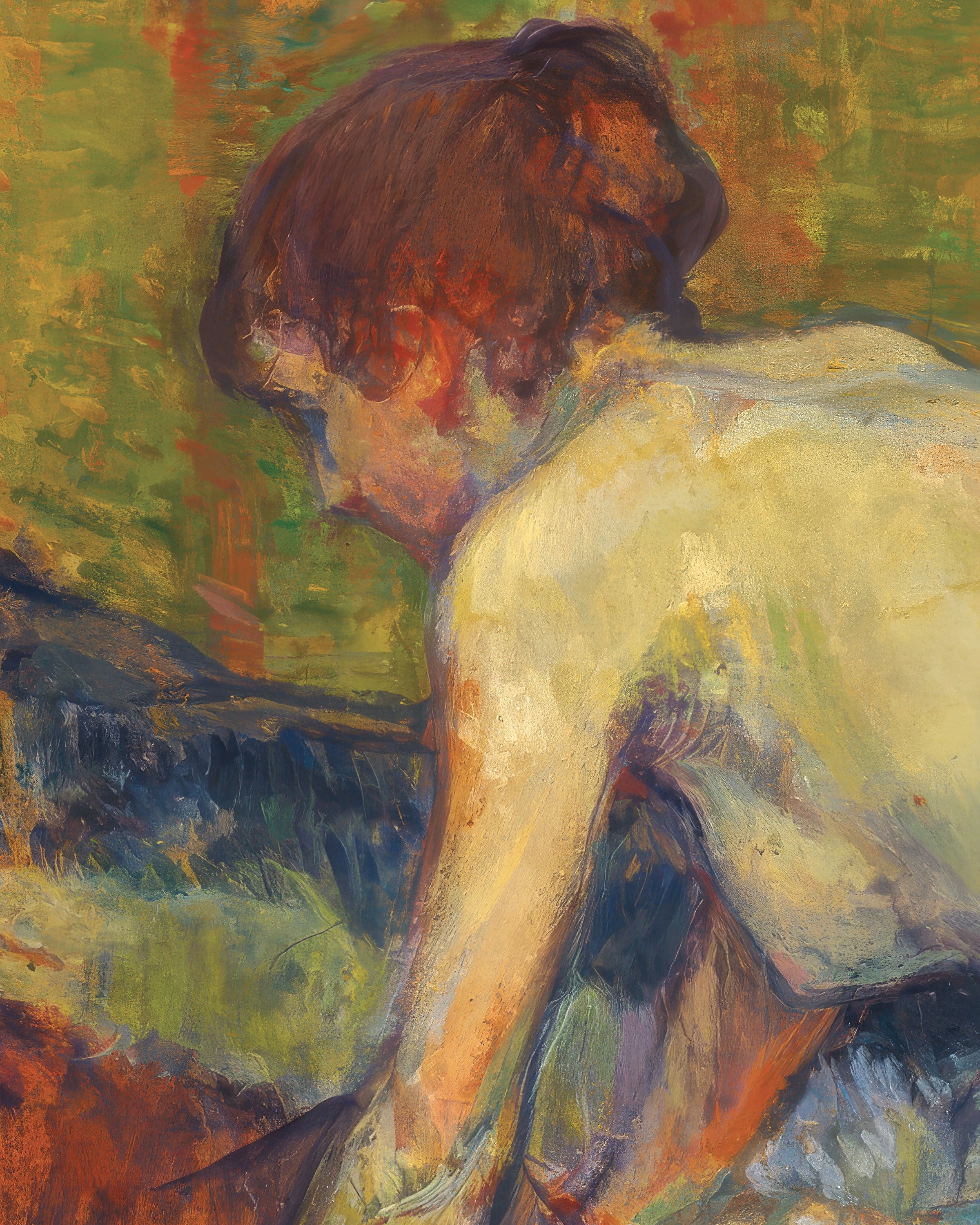 Póster de Desnudo Pelirrojo Agazapado de Henri de Toulouse-Lautrec