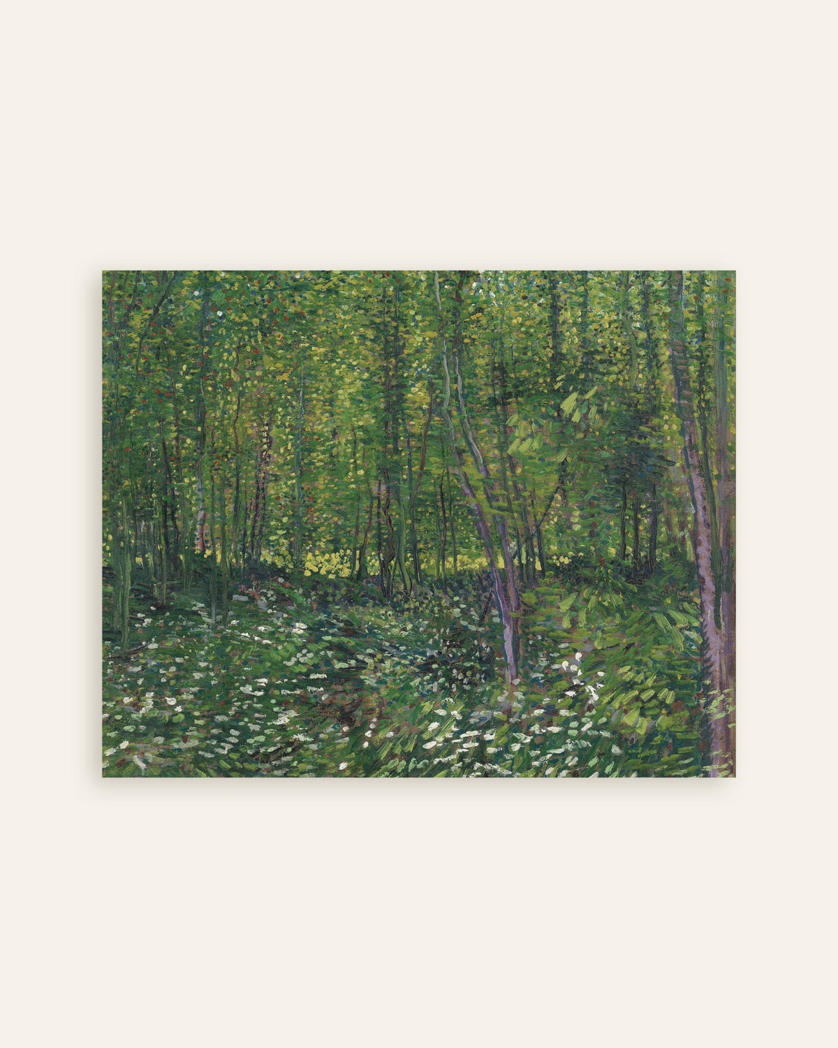 Póster de Árboles y maleza (1887), de Vincent van Gogh, en miniatura