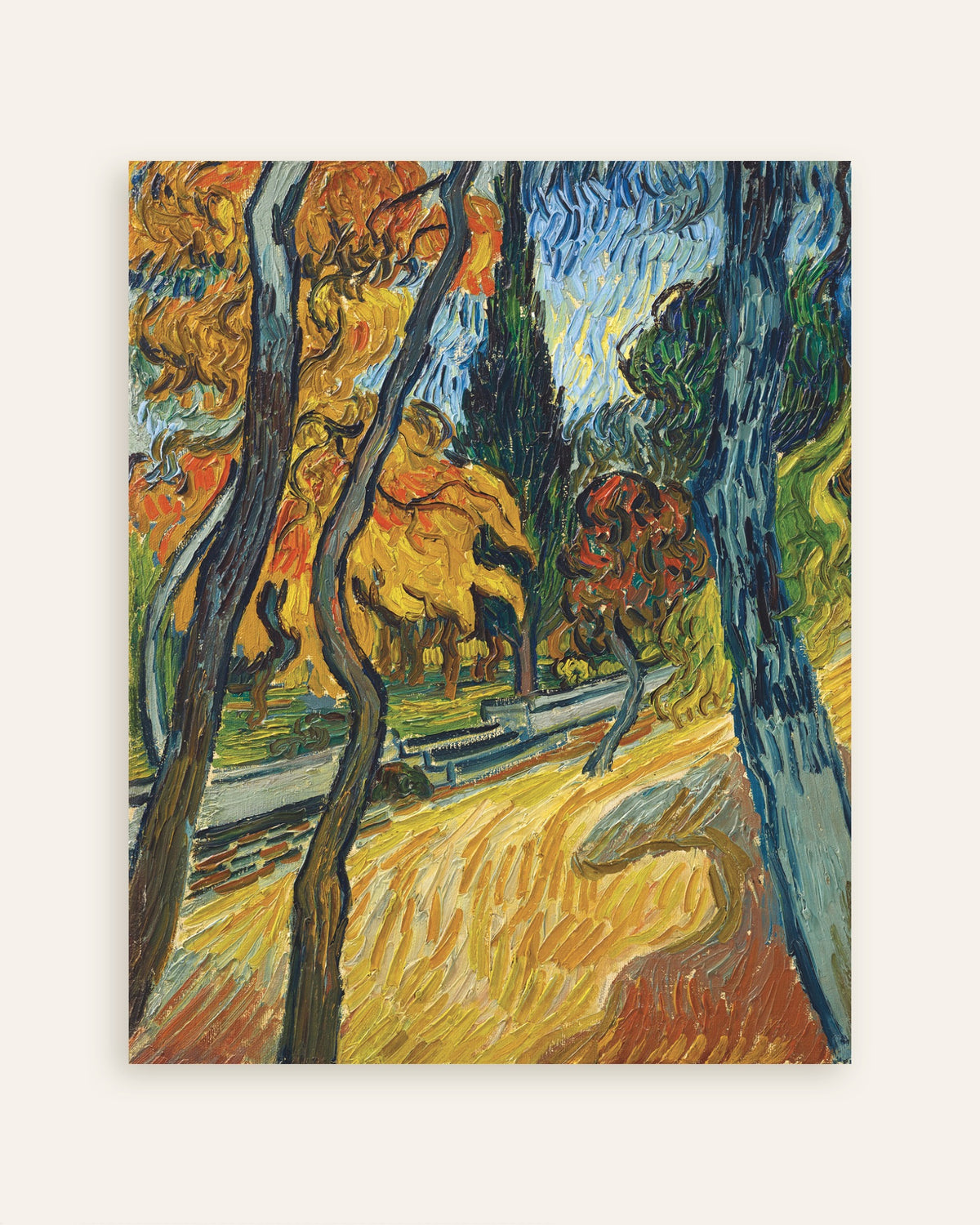 Póster de Árboles en el jardín del asilo (1889), de Vincent van Gogh, en miniatura