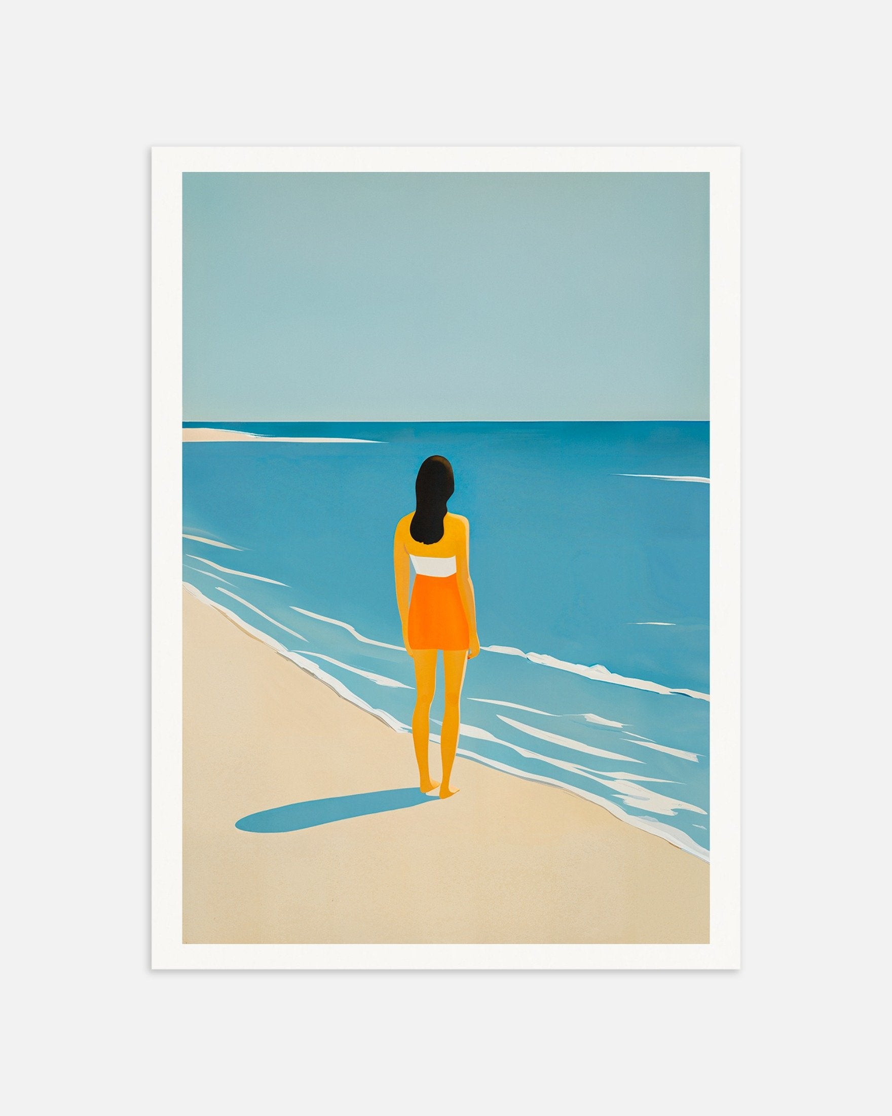 Poster of Vi Beach - Sunset Orange Coastal Art Print, thumbnail