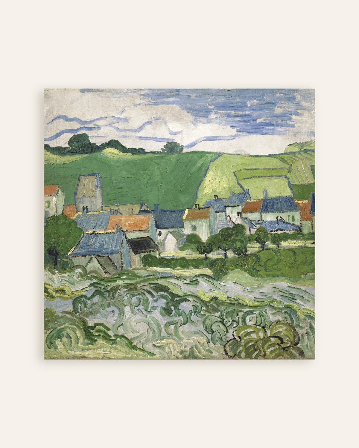 Póster de Vista de Auvers (1890), de Vincent van Gogh, miniatura