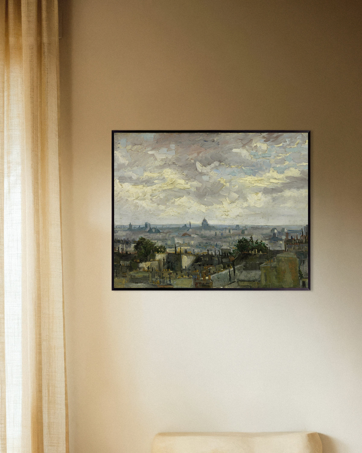 Póster de Vista de París (1886), de Vincent van Gogh, con marco metálico