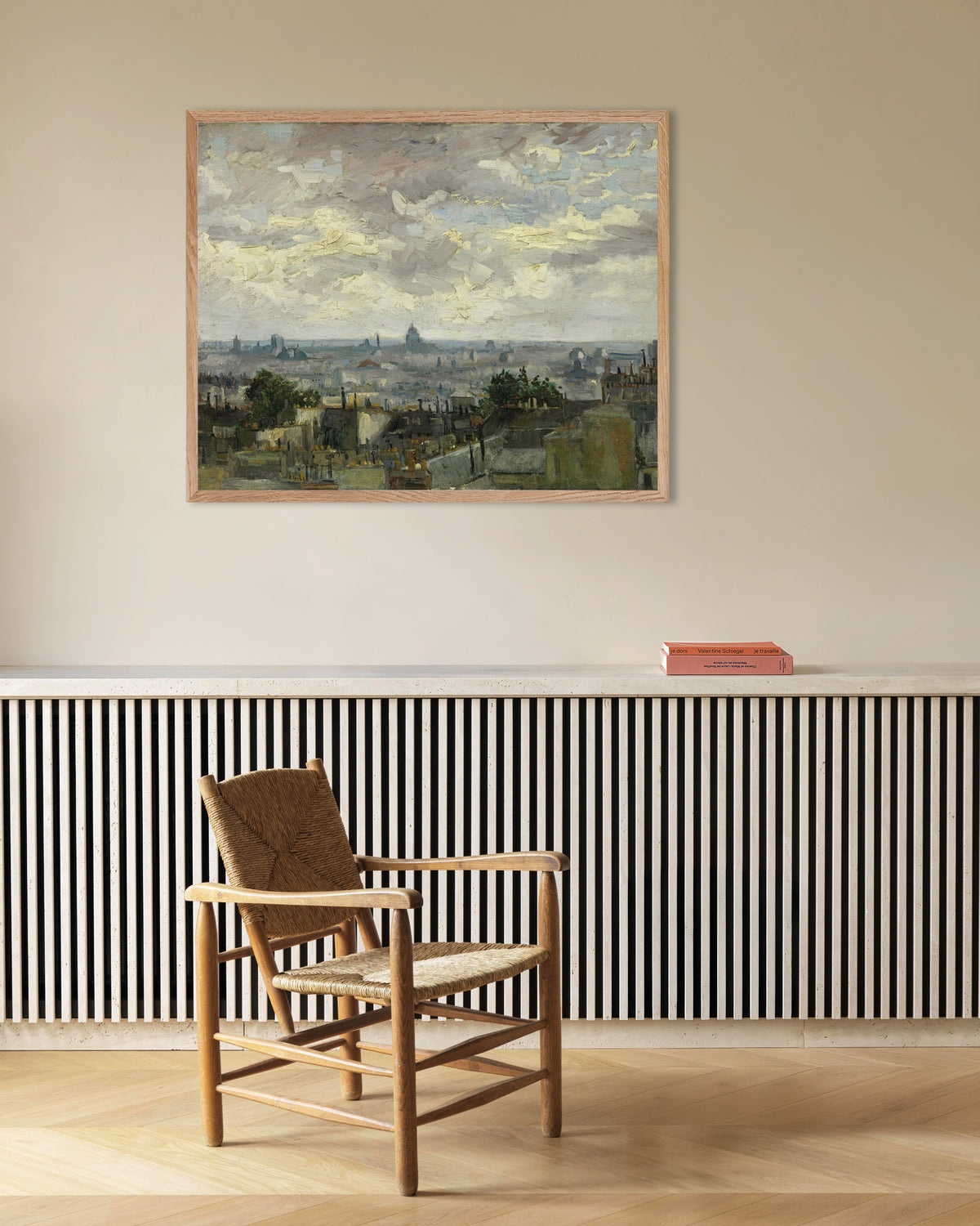 Póster de Vista de París (1886), de Vincent van Gogh, con marco de madera natural