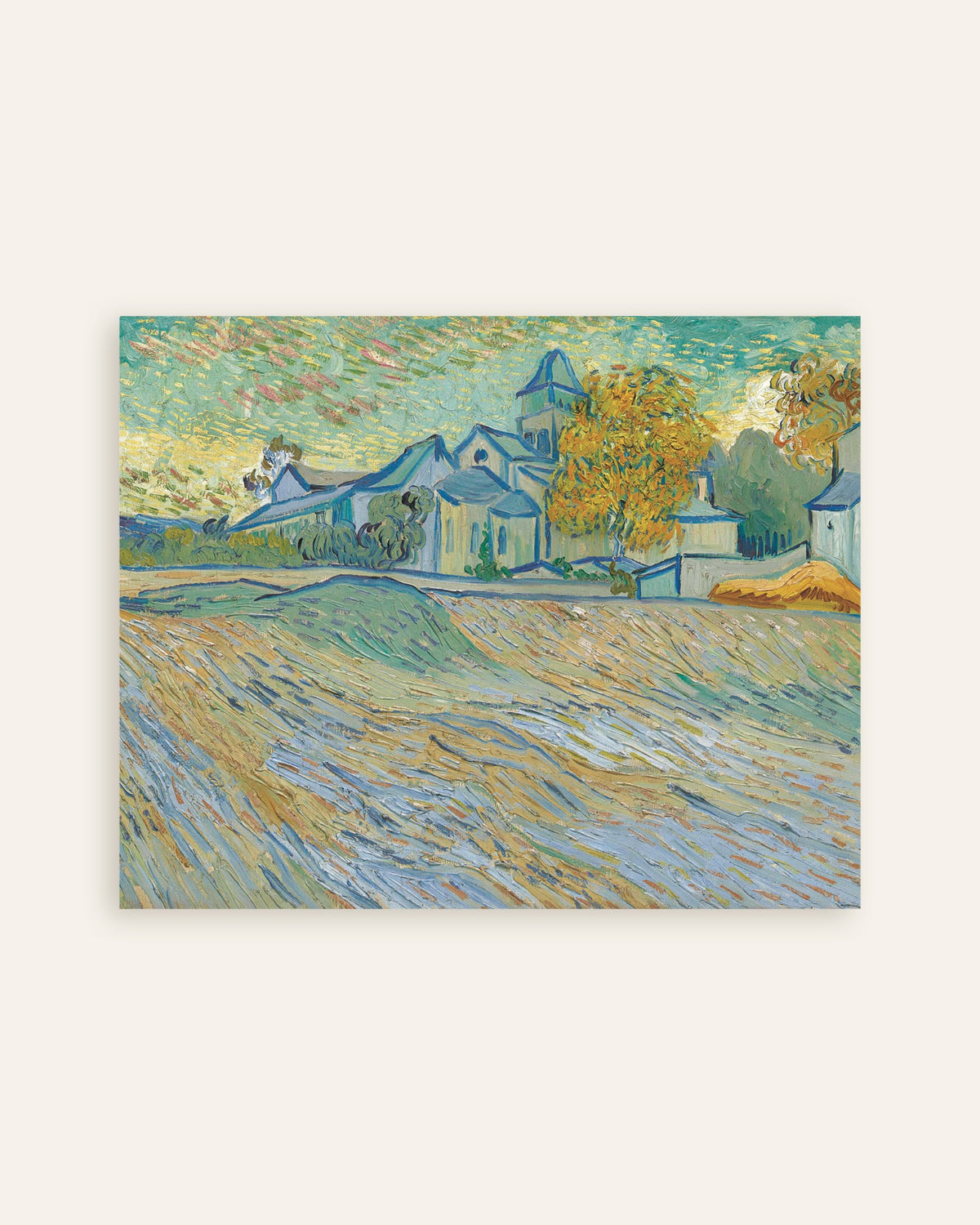 Póster de Vista del asilo y la capilla de Saint-Rémy (1889), de Vincent van Gogh, en miniatura