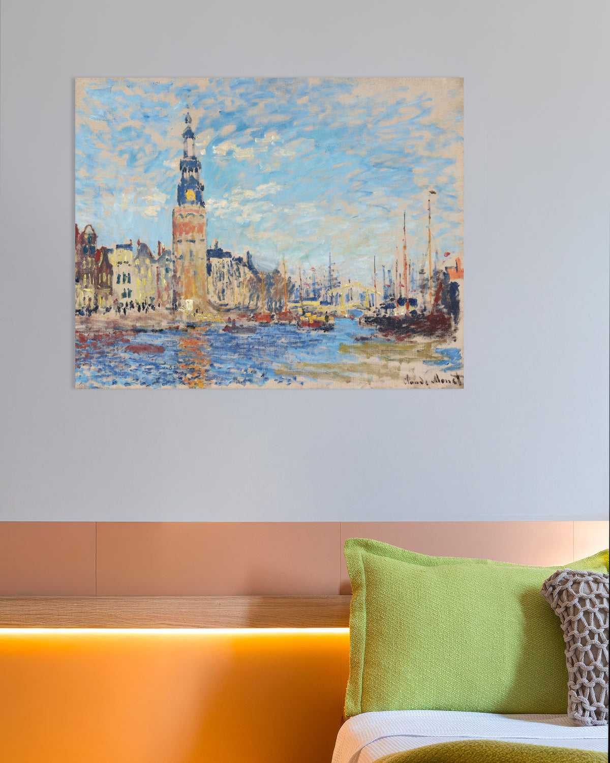 Póster Vista de la Montelbaanstoren, Ámsterdam (1874), de Claude Monet