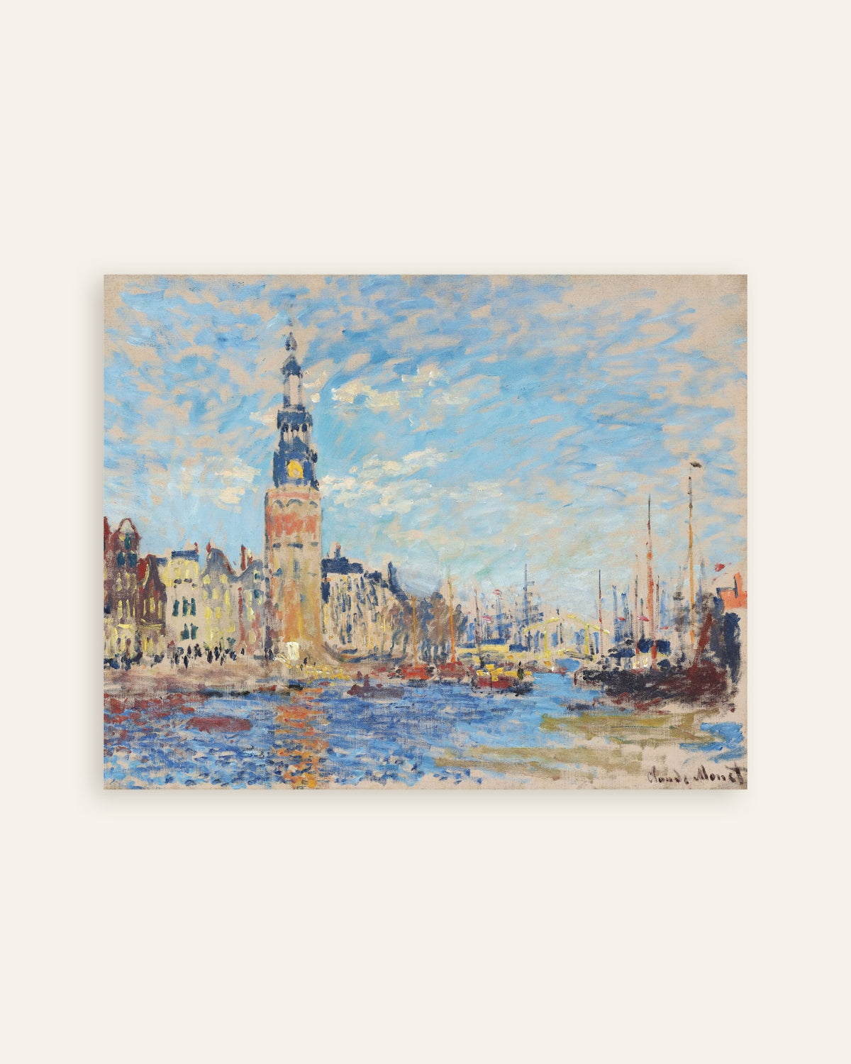 Póster Vista de la Montelbaanstoren, Ámsterdam (1874), de Claude Monet, miniatura