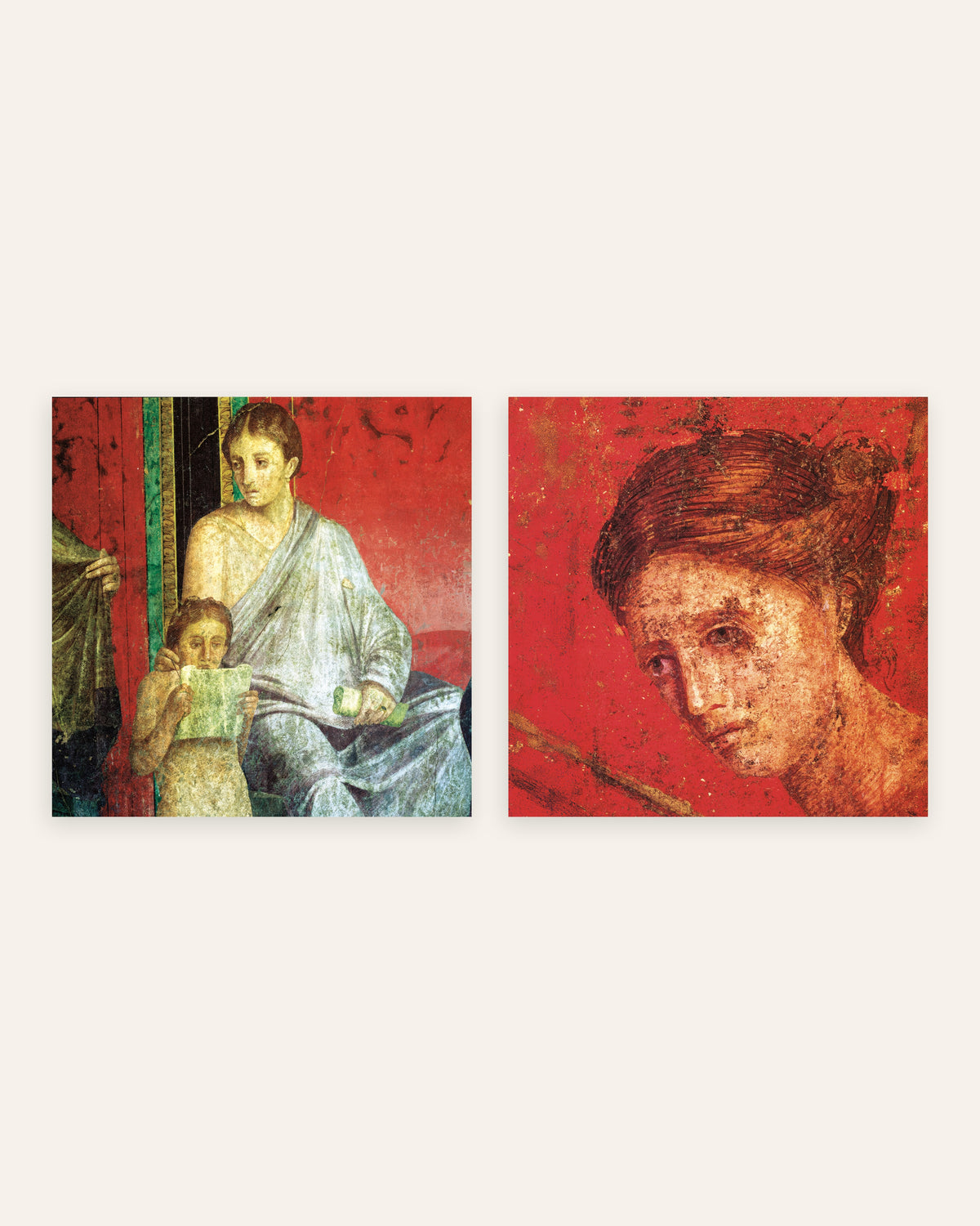 Pósters Villa de los Misterios, conjunto de 2: joven lector y retrato, sin marco