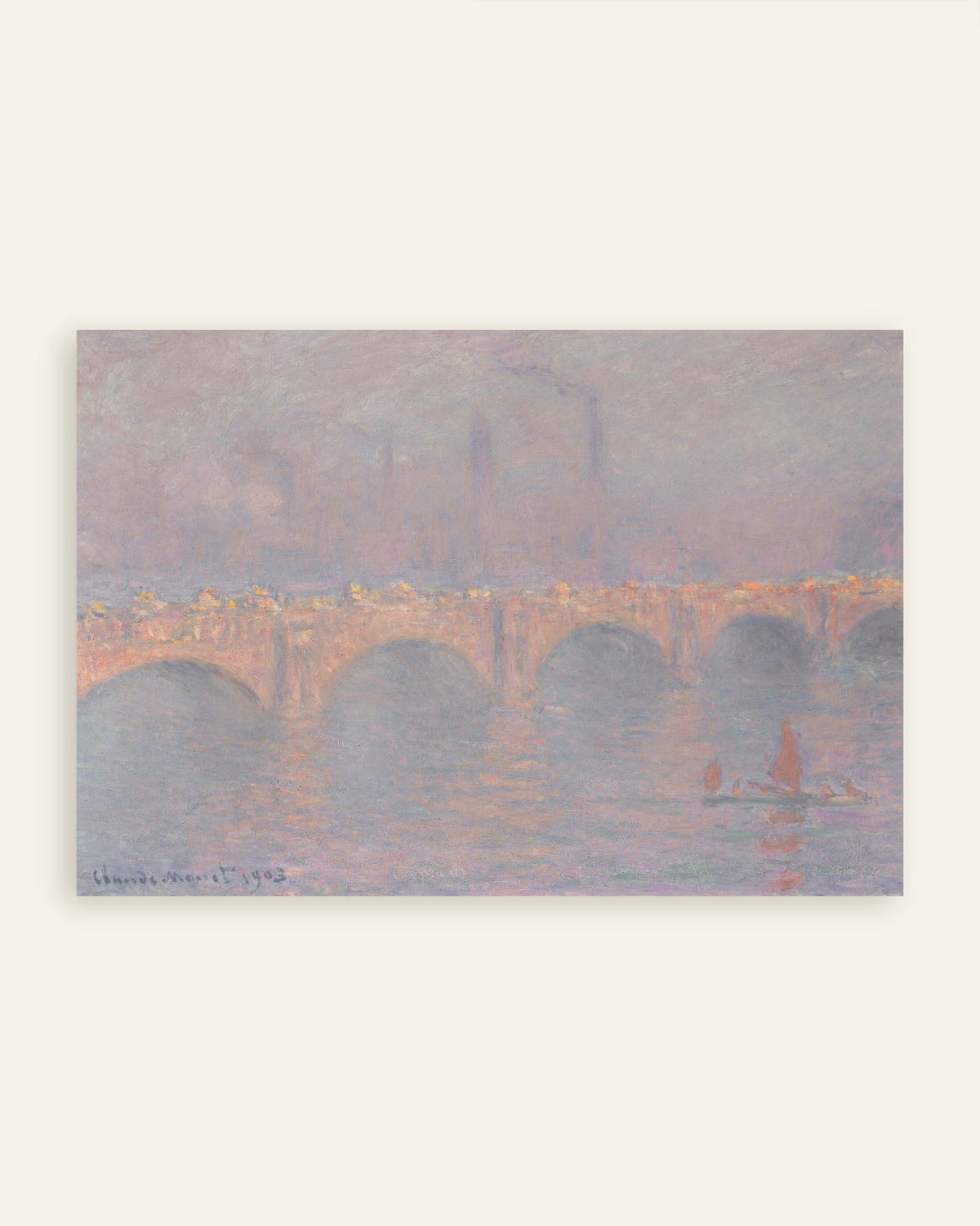 Póster El puente de Waterloo, sol velado (1899–1903), de Claude Monet, miniatura