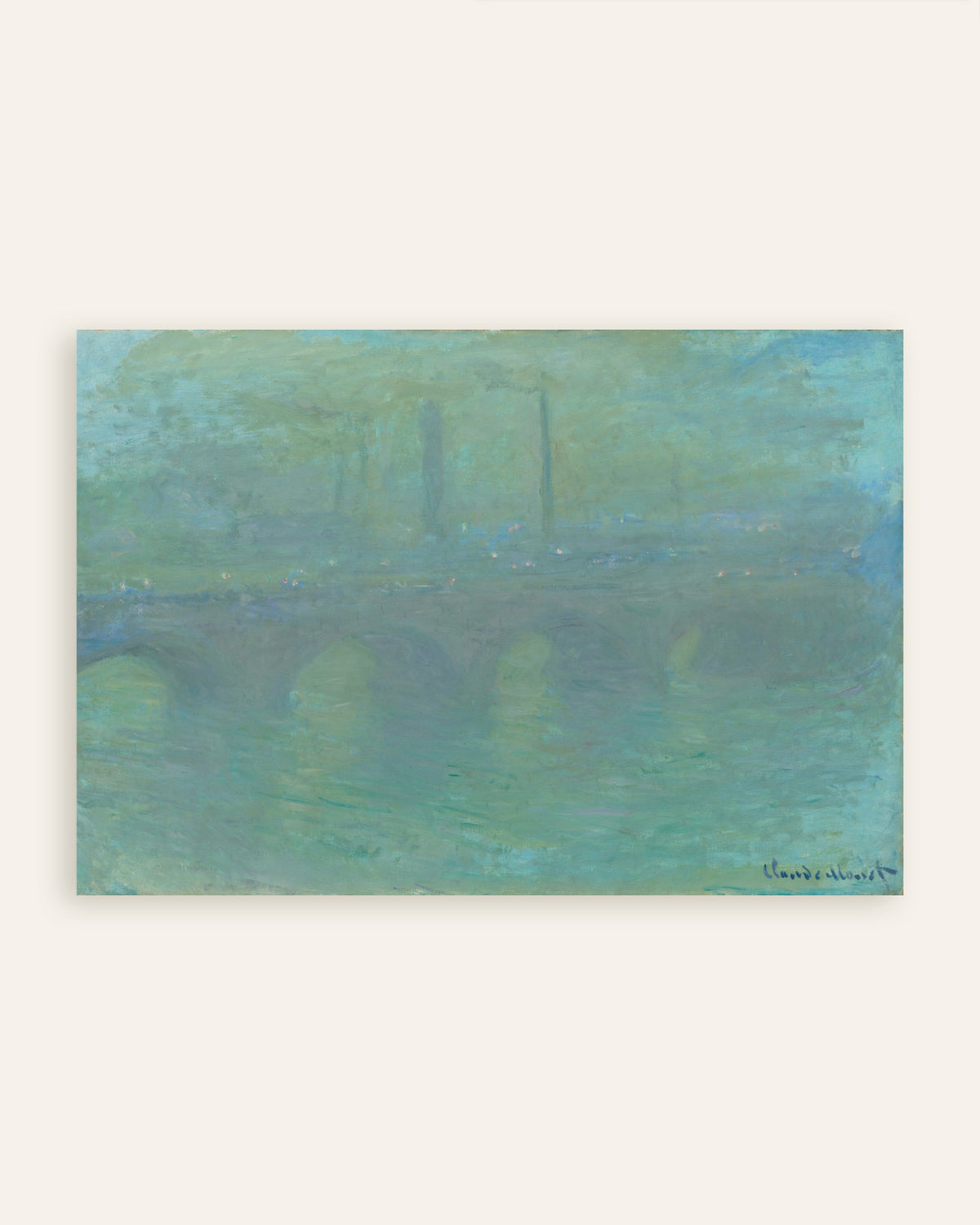 Póster El puente de Waterloo, Londres, al anochecer (1904), de Claude Monet, miniatura