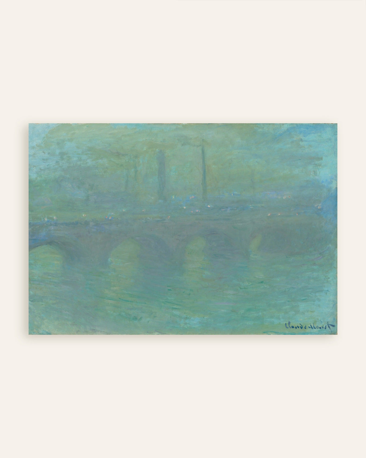 Póster El puente de Waterloo, Londres, al anochecer (1904), de Claude Monet, miniatura