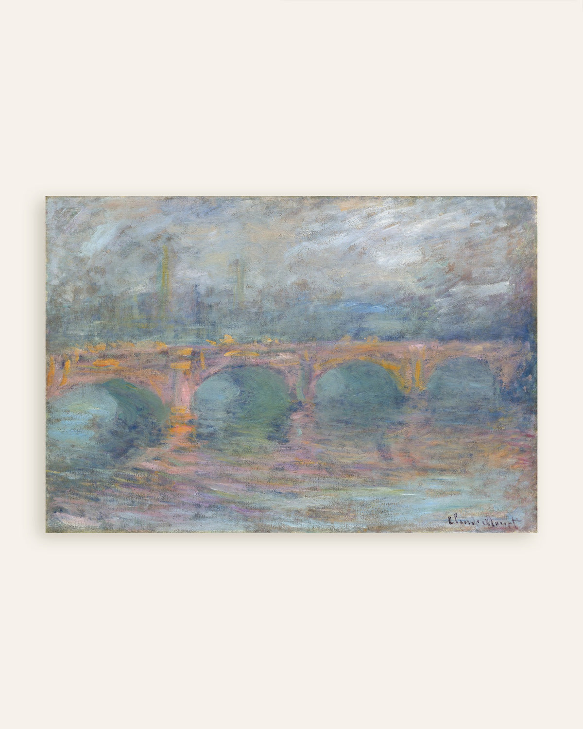Póster El puente de Waterloo, Londres, al atardecer (1904), de Claude Monet, miniatura