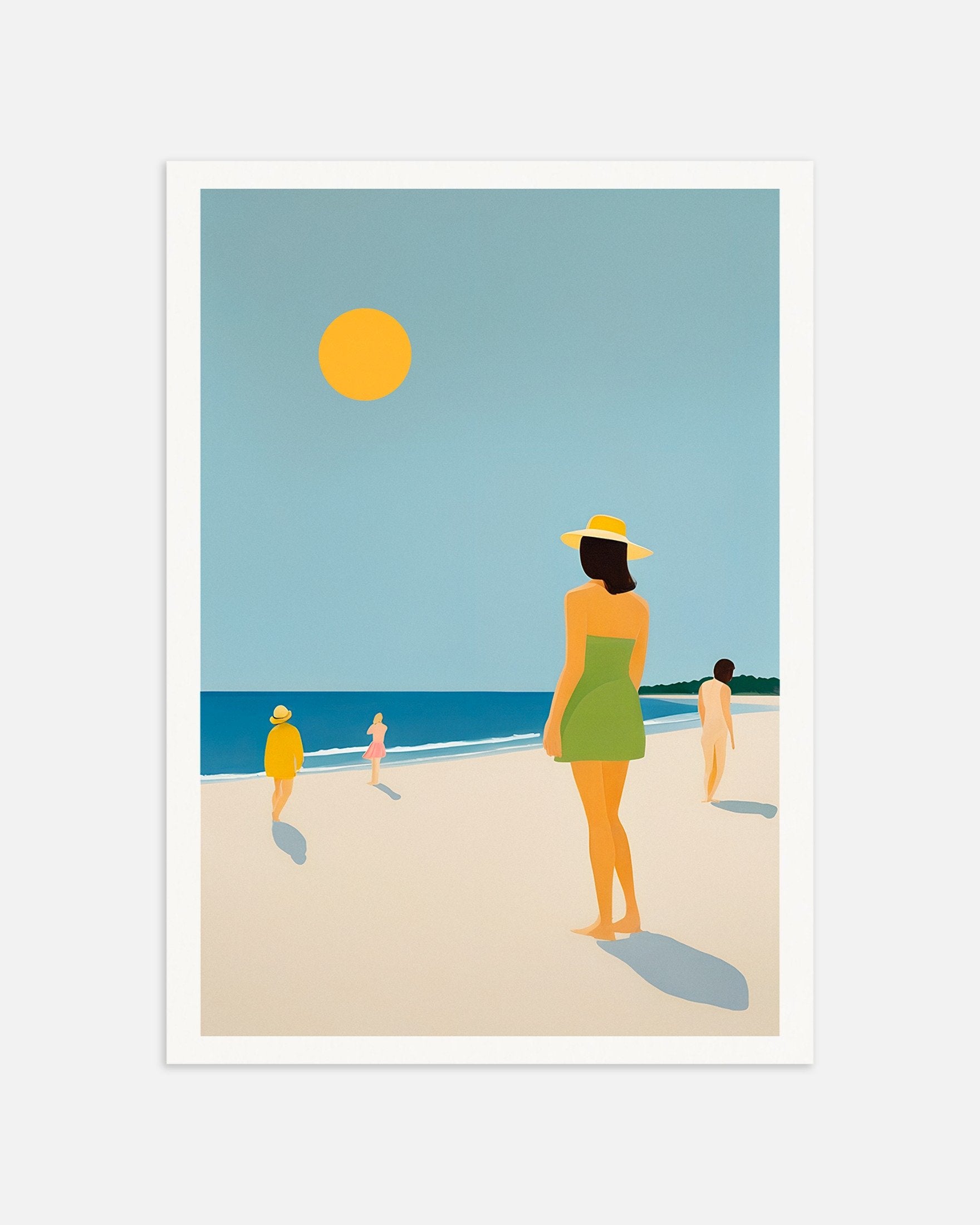 Poster of We Are Happy on the Beach - Golden Summer Art Print, thumbnail