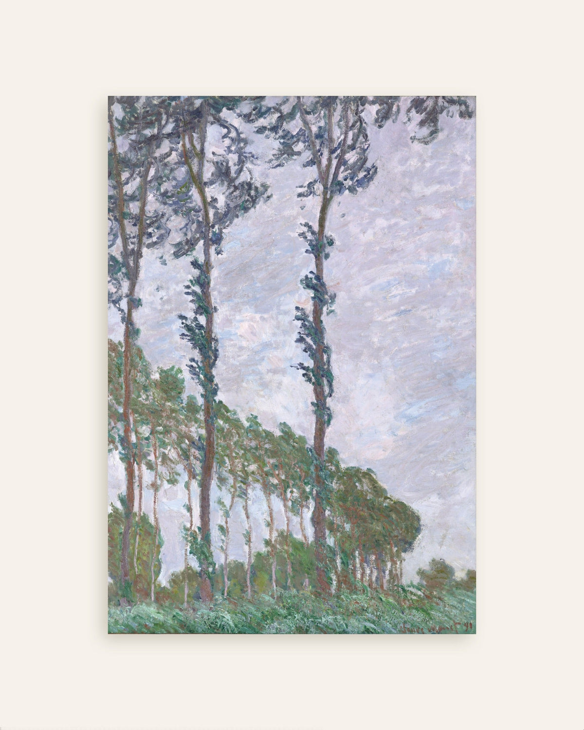 Póster Los álamos, efecto de viento (1891), de Claude Monet, miniatura