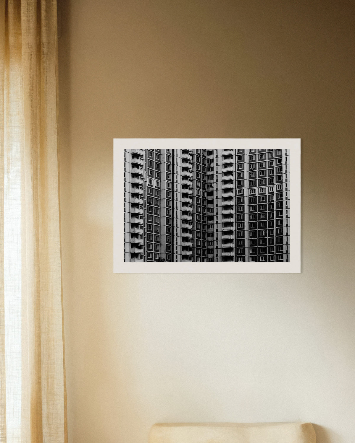 Póster «Cuadrícula de ventanas de un bloque de pisos»
