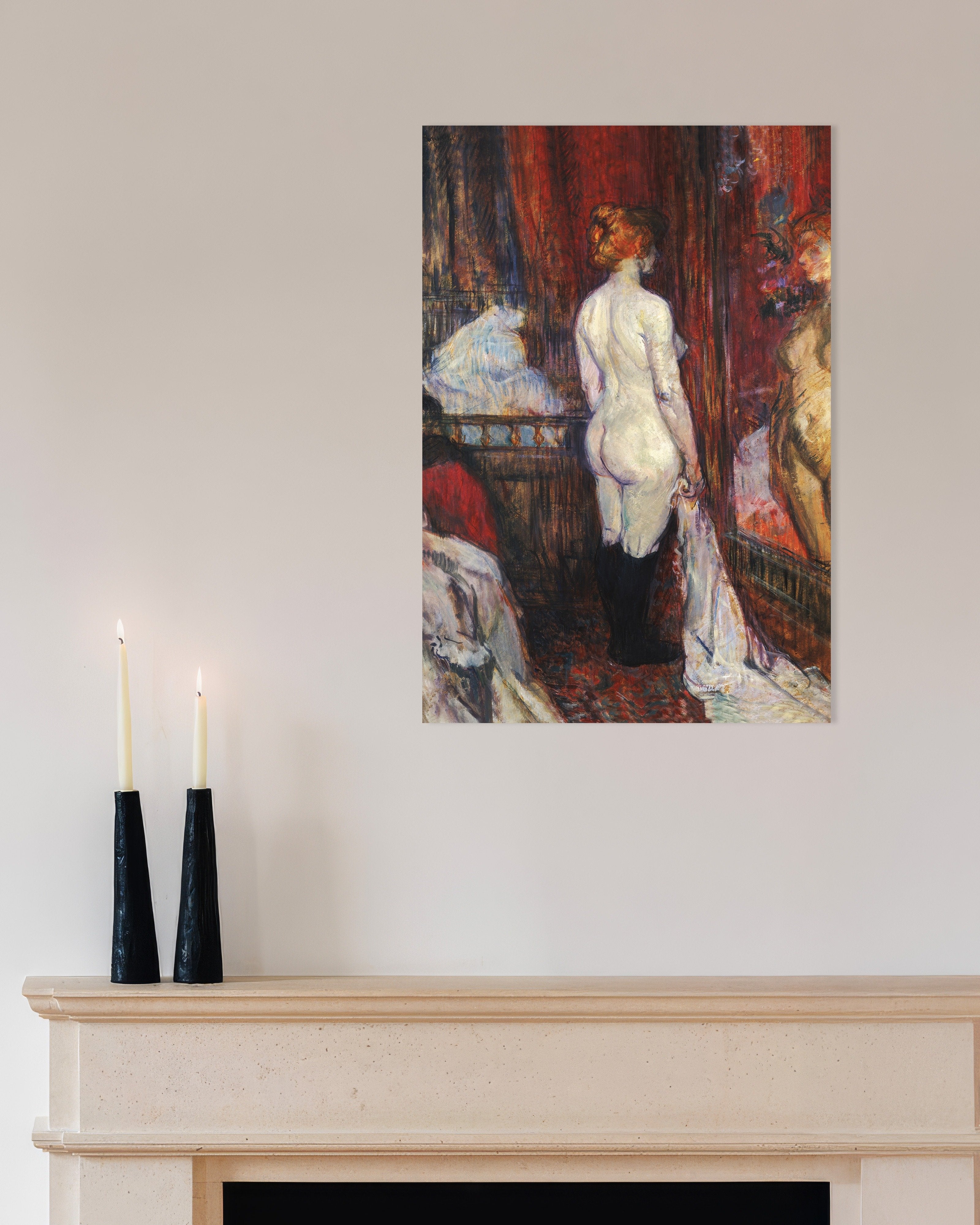 Poster of Woman before a mirror (1897) by Henri de Toulouse-Lautrec