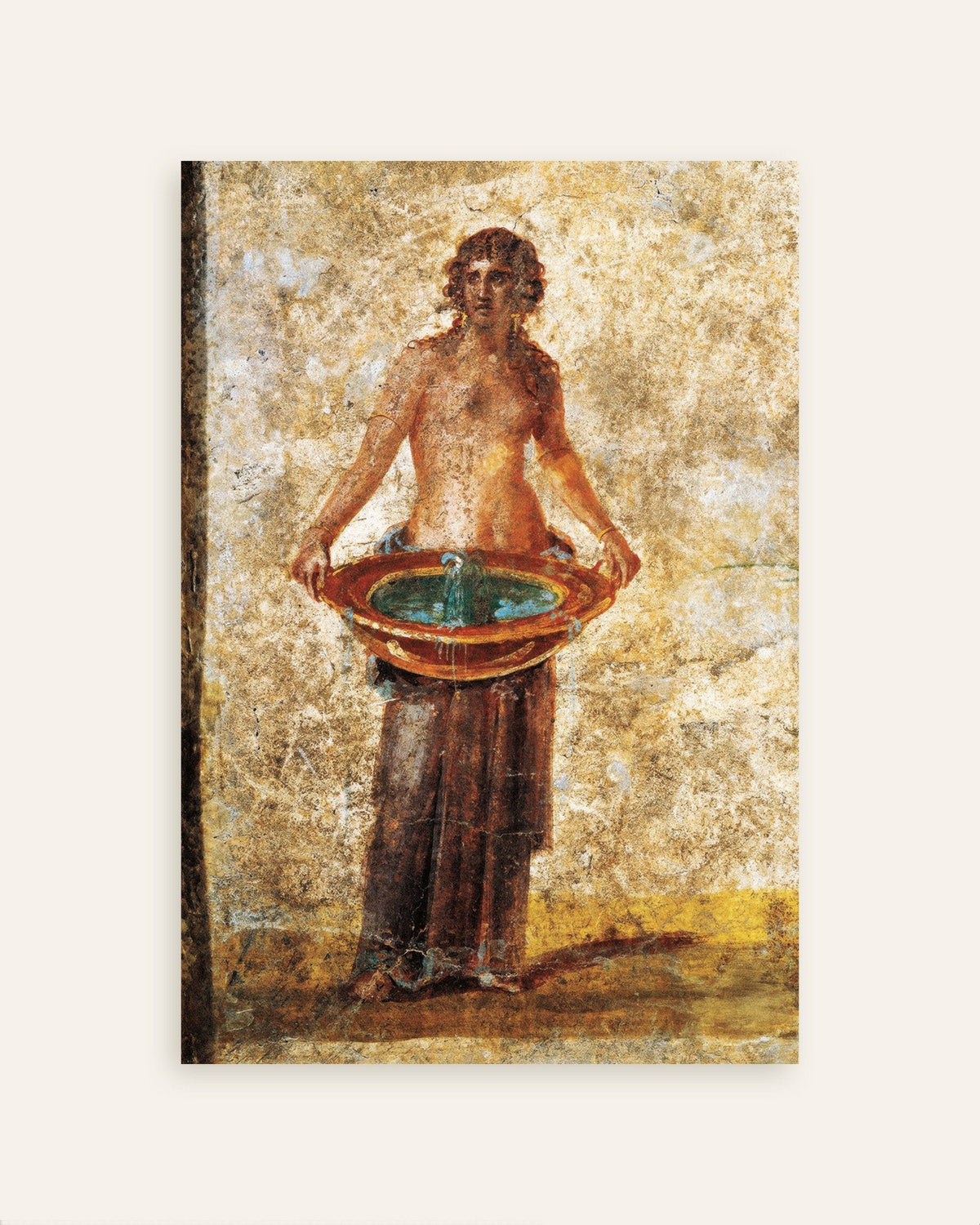 Póster del fresco de la mujer con una palangana de agua, Pompeya