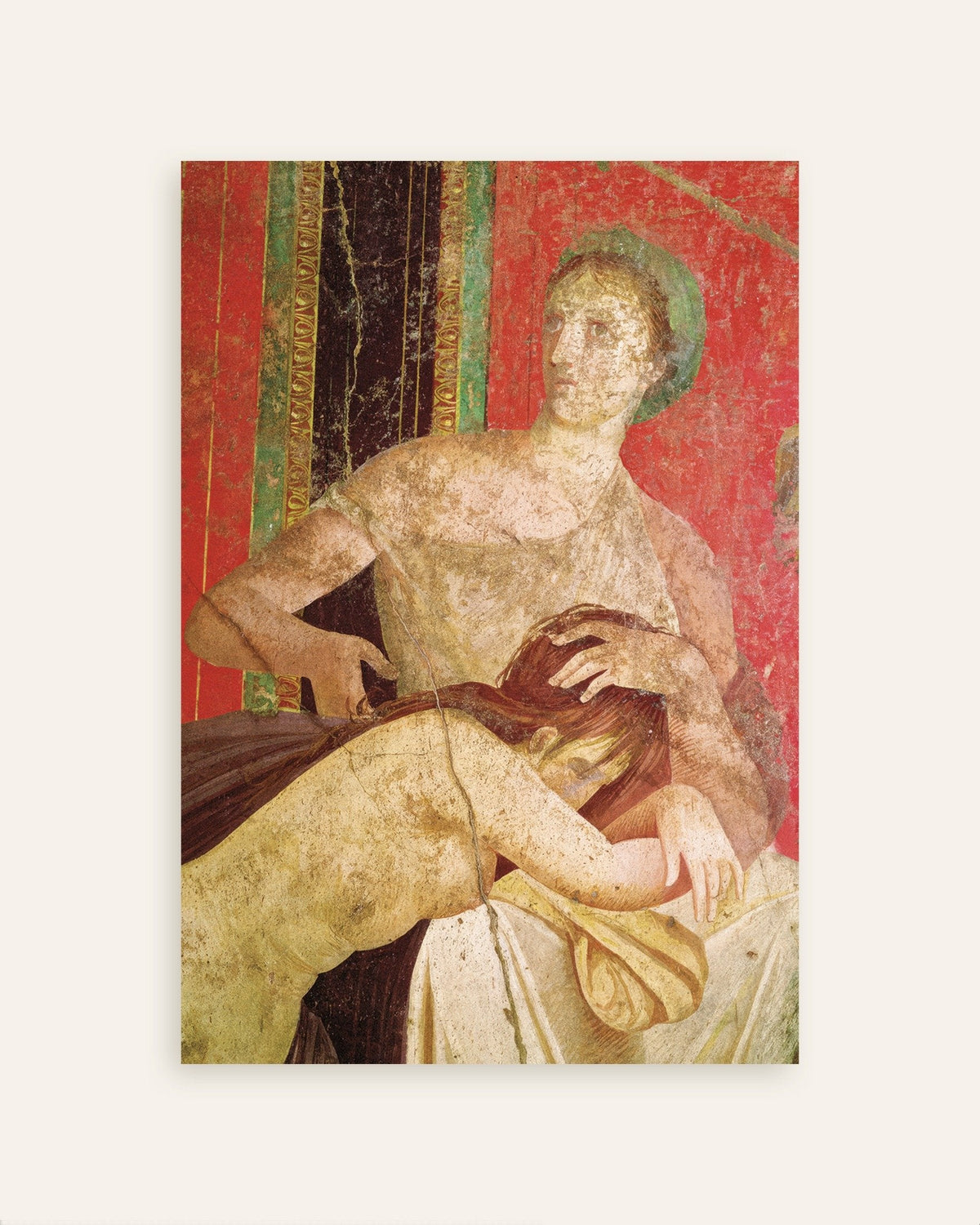 Póster del fresco de la mujer consolando a la iniciada, Villa de los Misterios