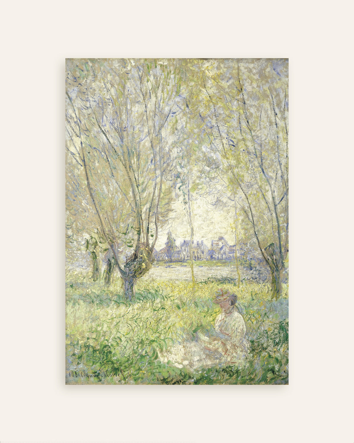 Póster Mujer sentada bajo los sauces (1880), de Claude Monet, miniatura