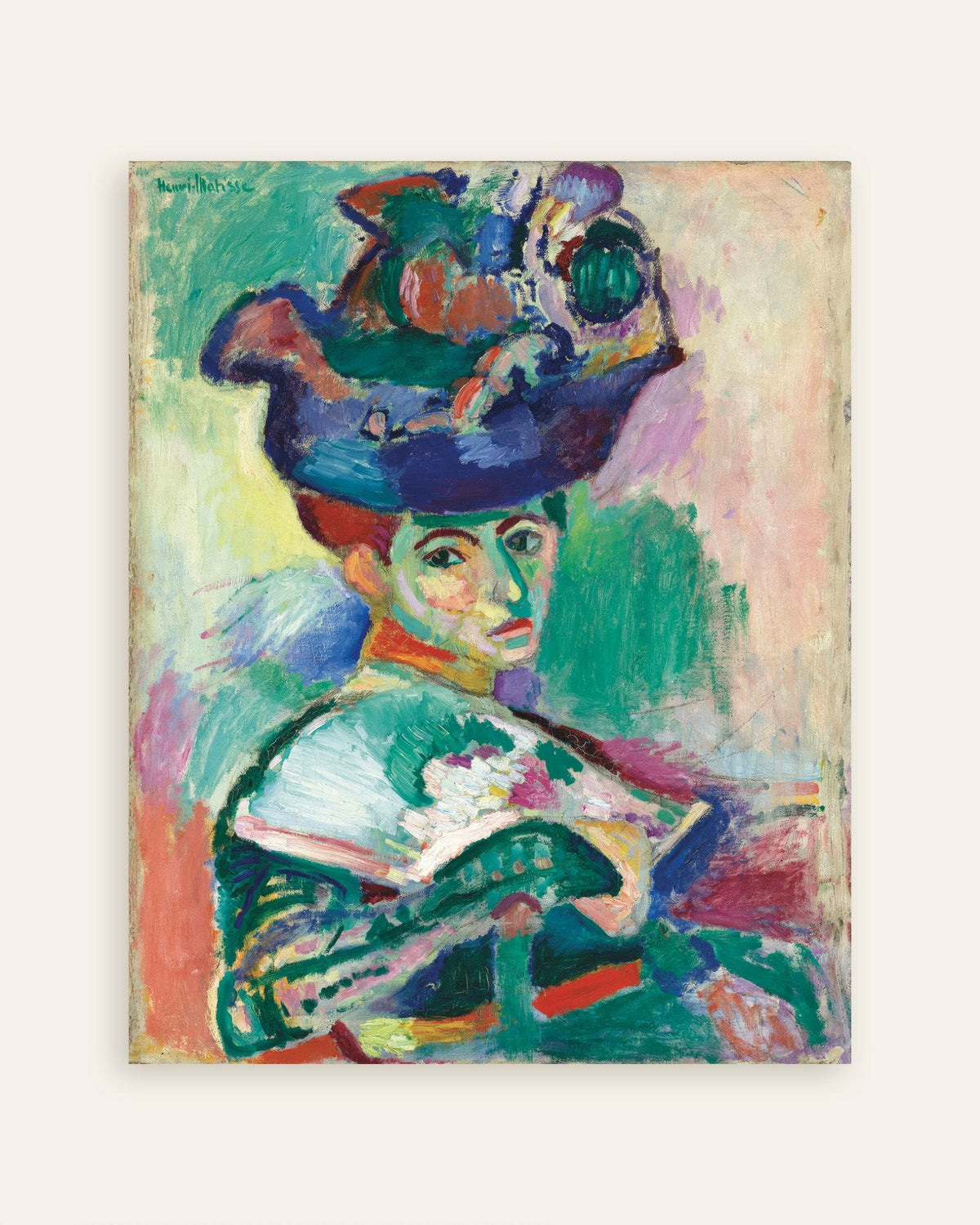 Póster Mujer con sombrero (1905), de Henri Matisse: póster, miniatura