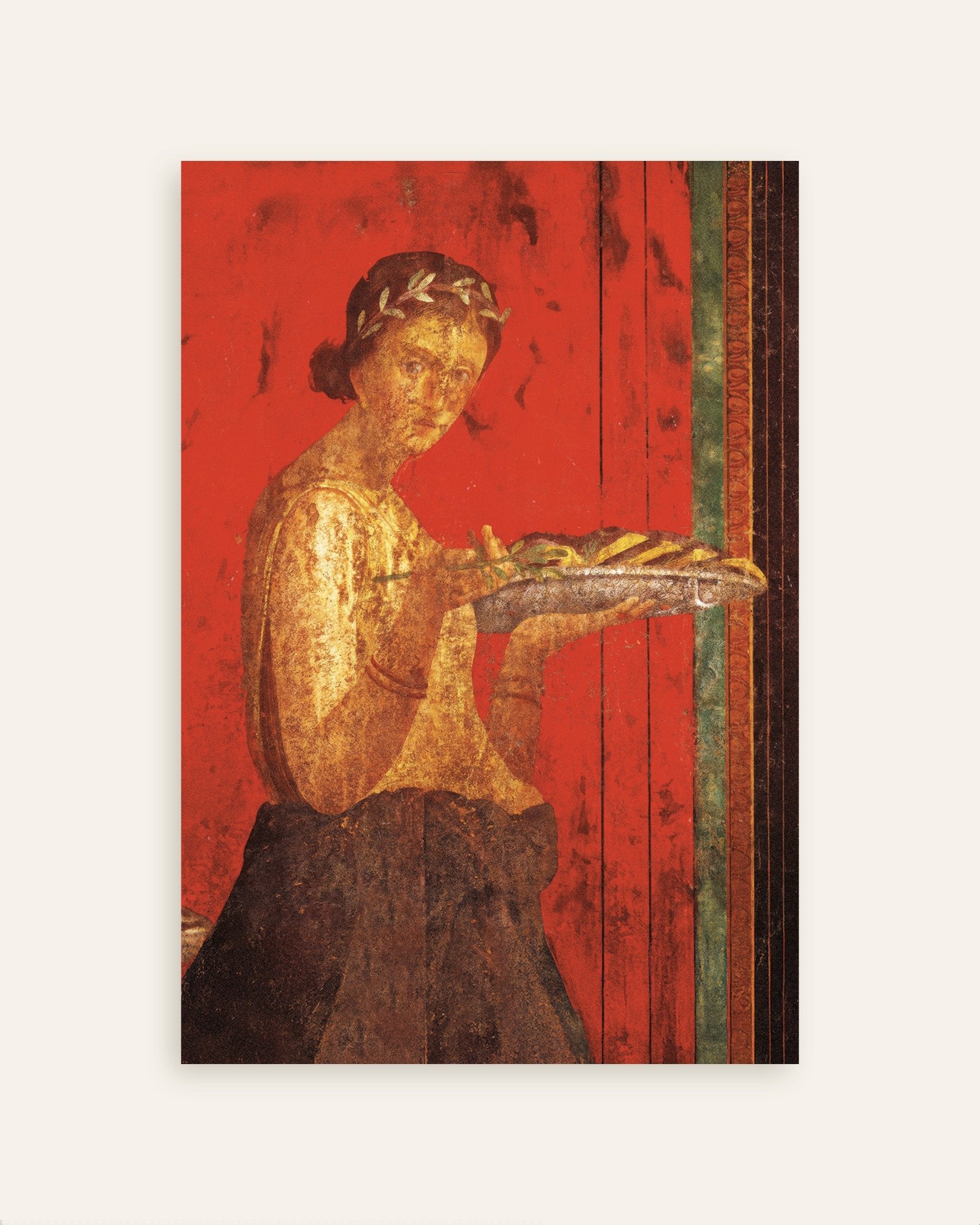 Poster of Woman with wreath fresco poster from Pompeii, thumbnail