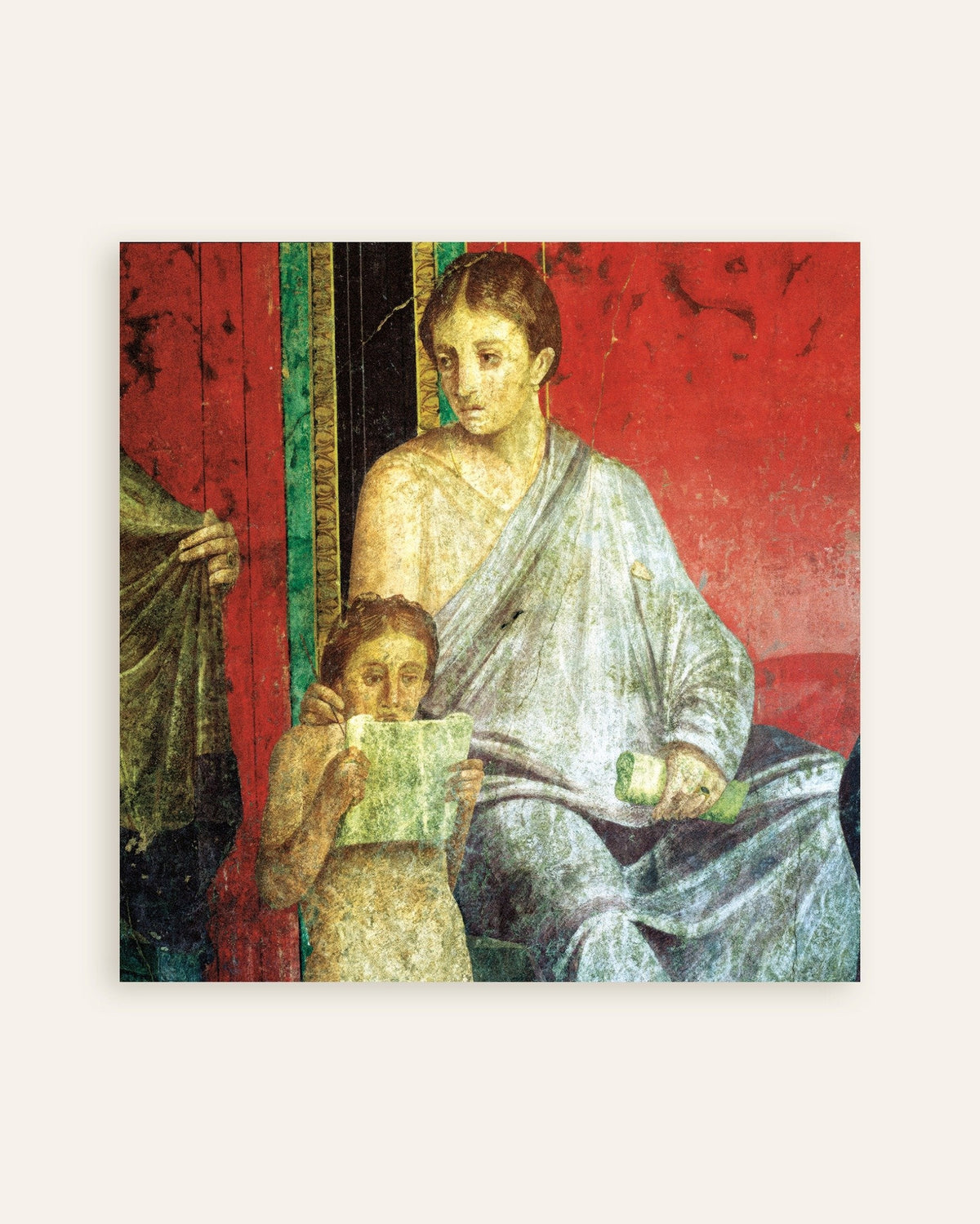 Póster del fresco del joven lector, Villa de los Misterios