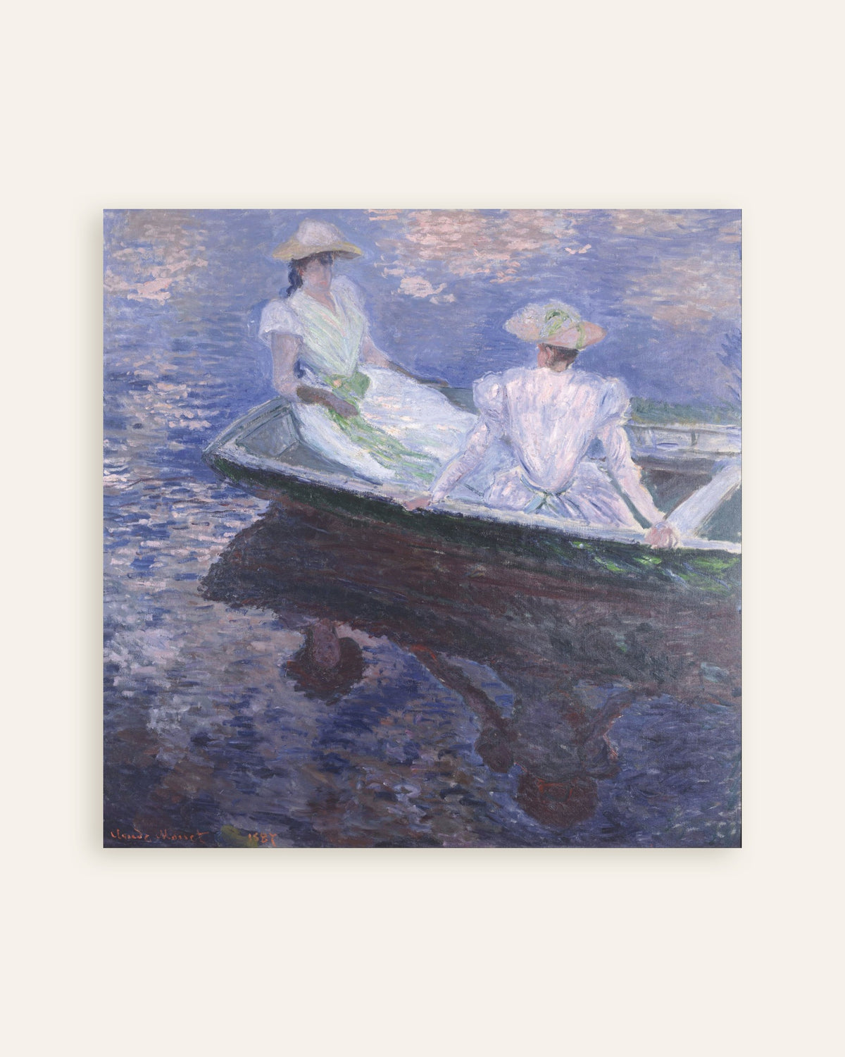 Póster Muchachas en una barca (1887), de Claude Monet, miniatura